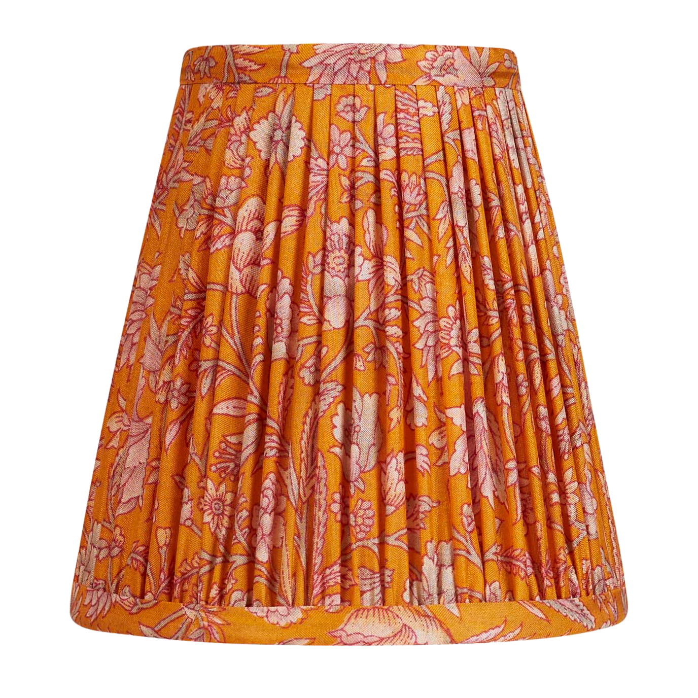 Pair of 5 inch Vintage Orange and lilac floral design silk sari clip on lampshades