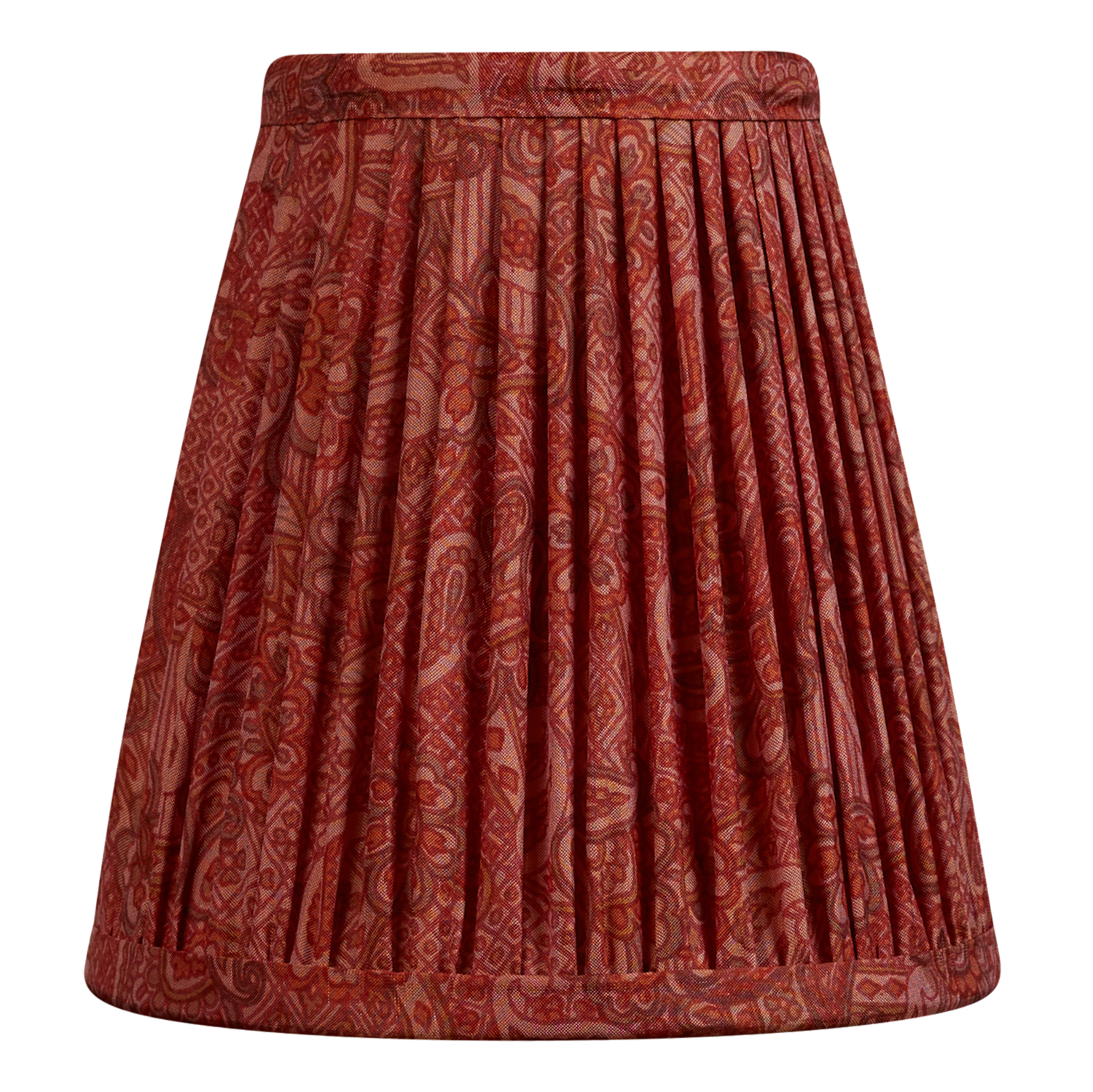 Pair of 5 inch Pink and terracotta floral design silk sari clip on lampshades