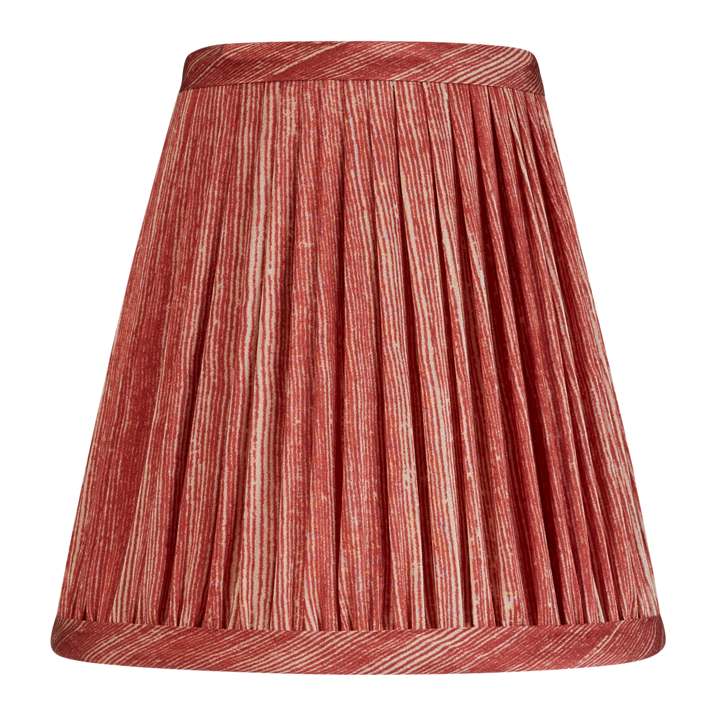 Pair of 6 inch Tall raspberry and pink ripple pinstripe silk sari style clip-on lampshade