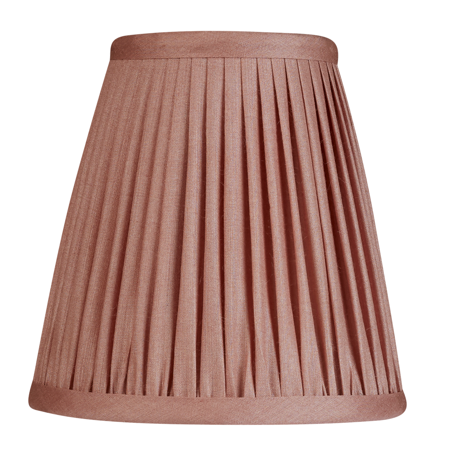 6 inch Tall dusky pink Tussar silk gathered clip-on lampshade