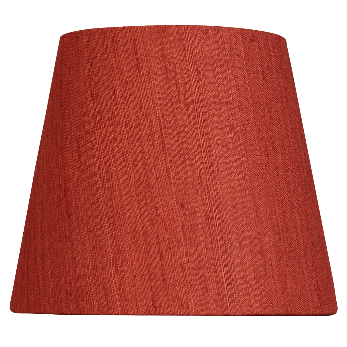 6 inch (15 cms) Clip on lampshade in Red/coral Katan Mulberry silk