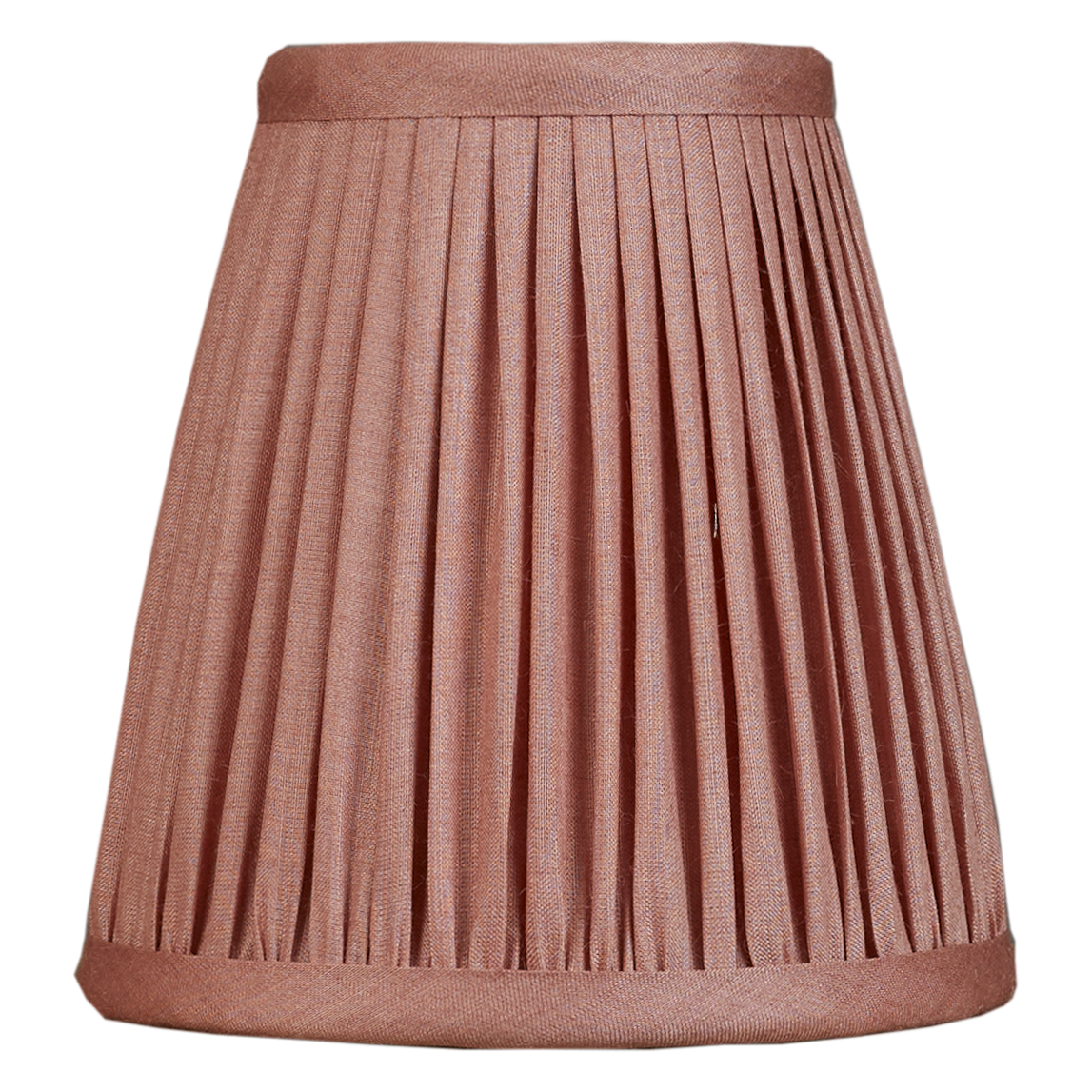 5 inch Tall Dusky Pink gathered Tussar silk clip-on lampshade