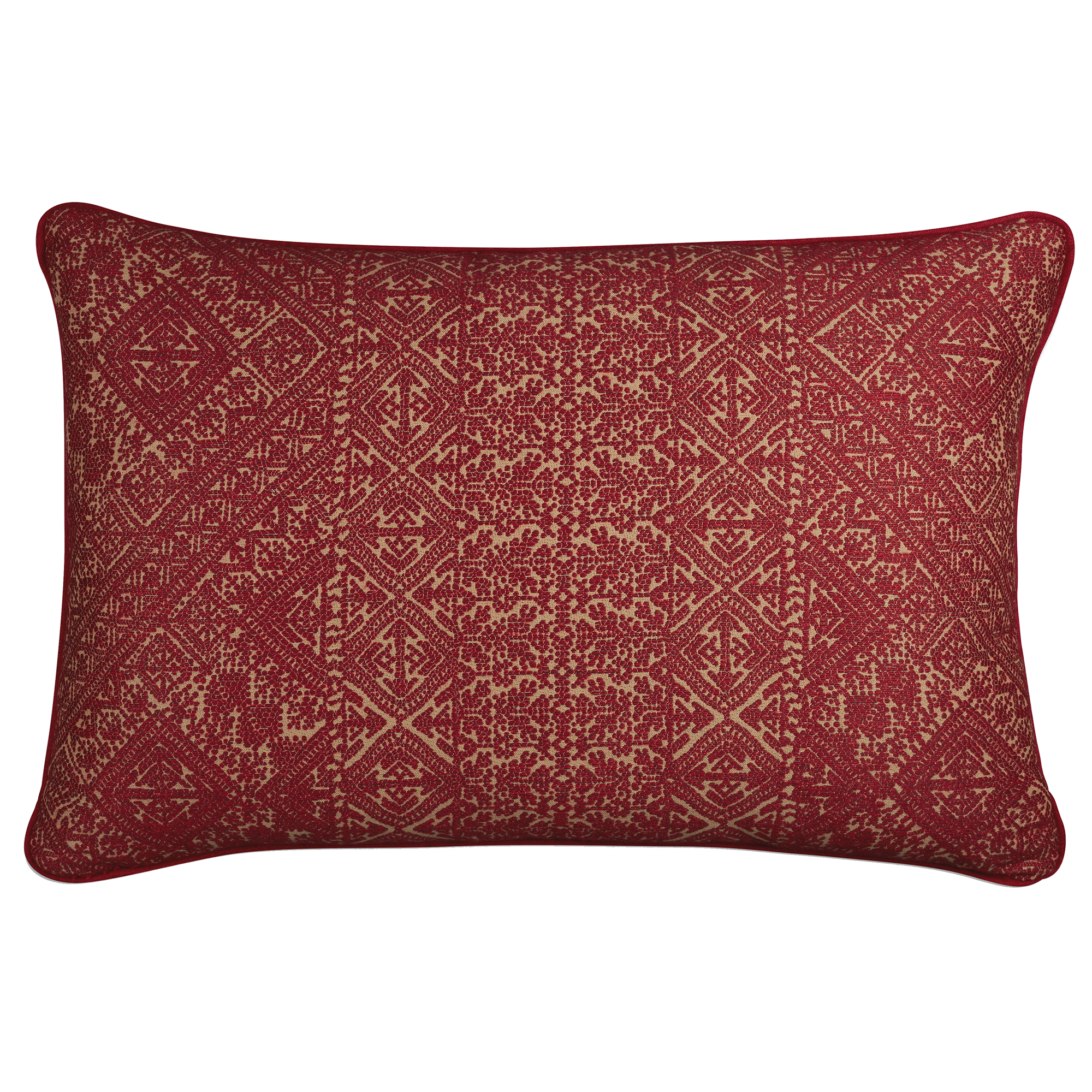 Garnet rectangular fez weave cushion - throw pillow