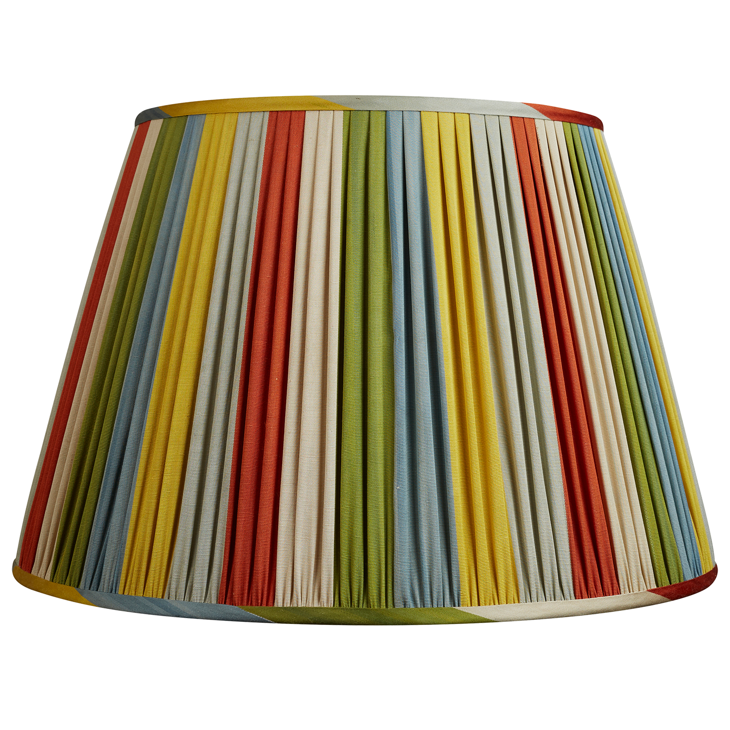18 Inch Harlequin stripe cotton and silk Ikat lampshade with spider fitting