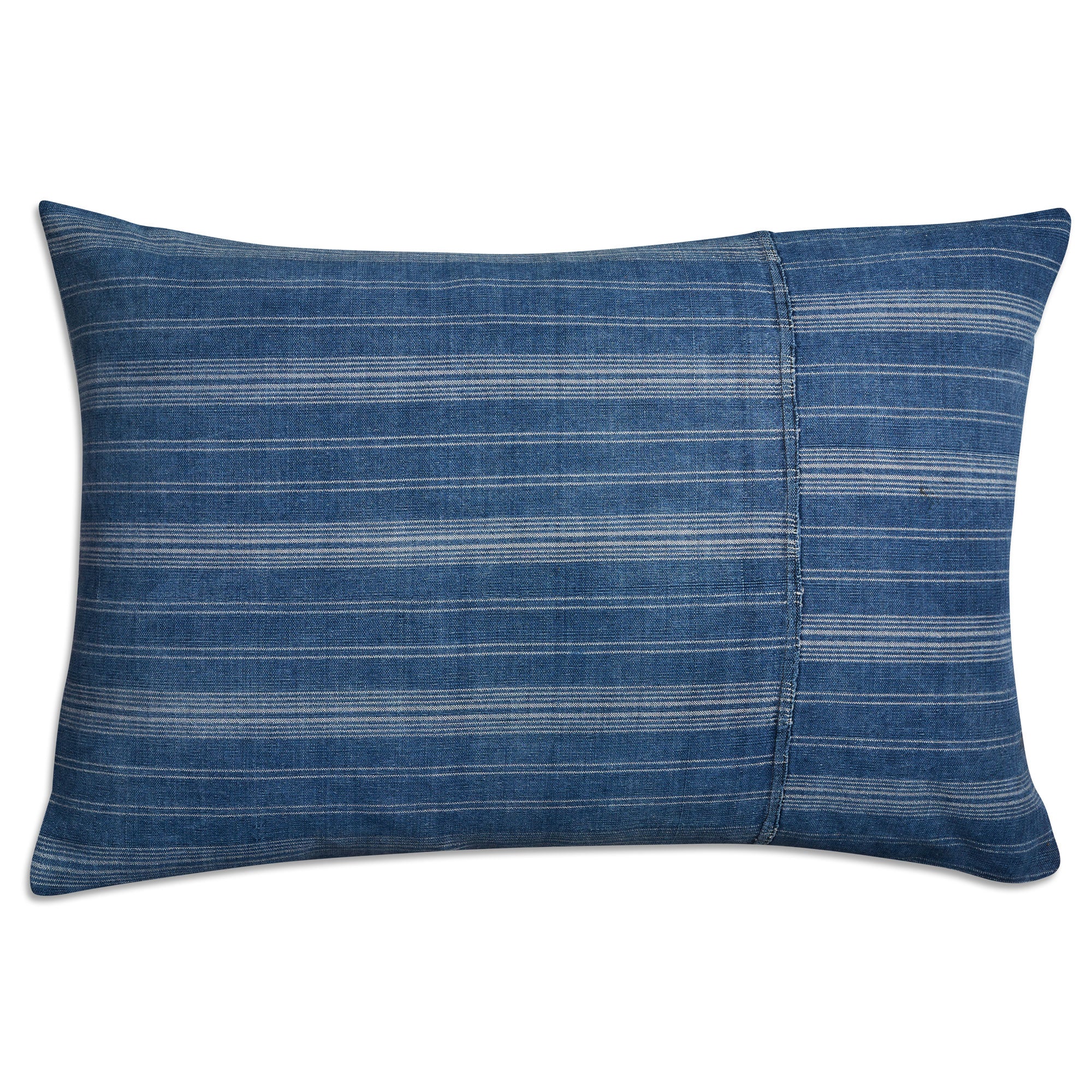 Vintage Guatemalan rectangular Indigo cushion - pillow with linen back