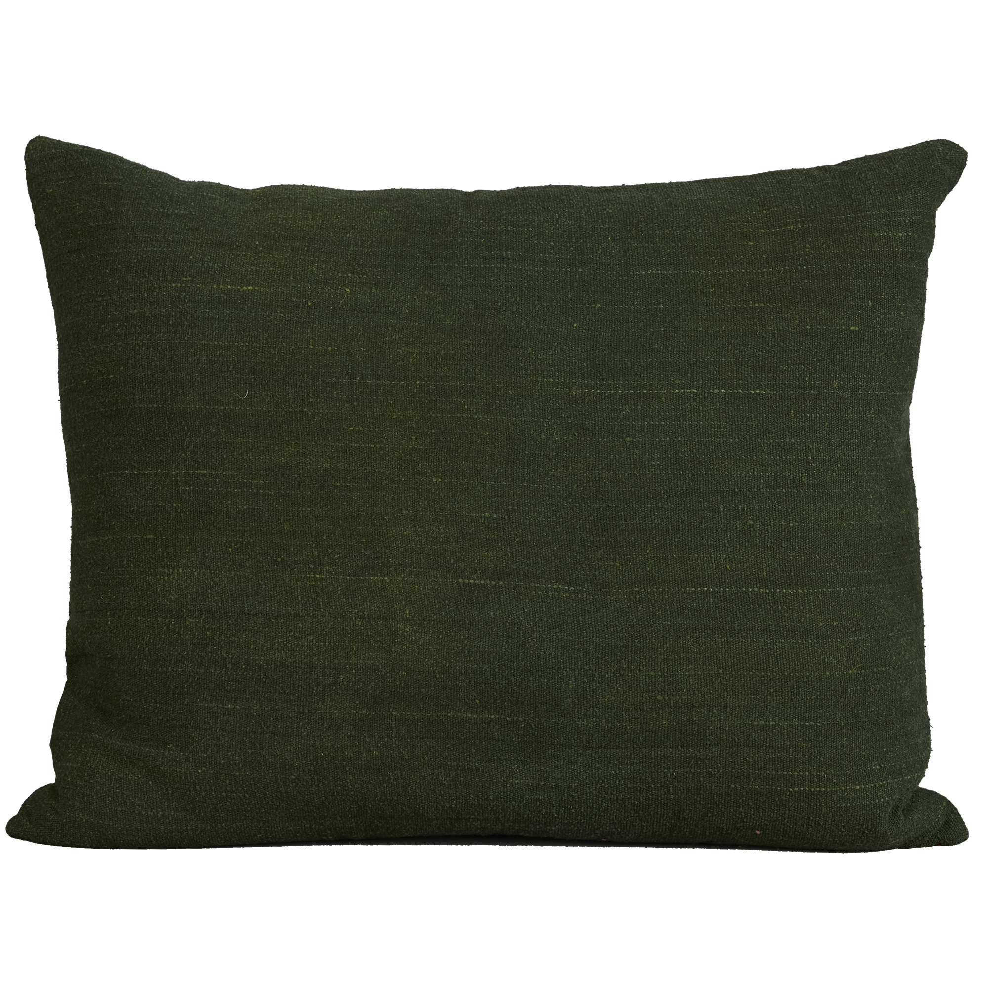 Silk Jajim Cushion/ pillow - Dark forest green stripe