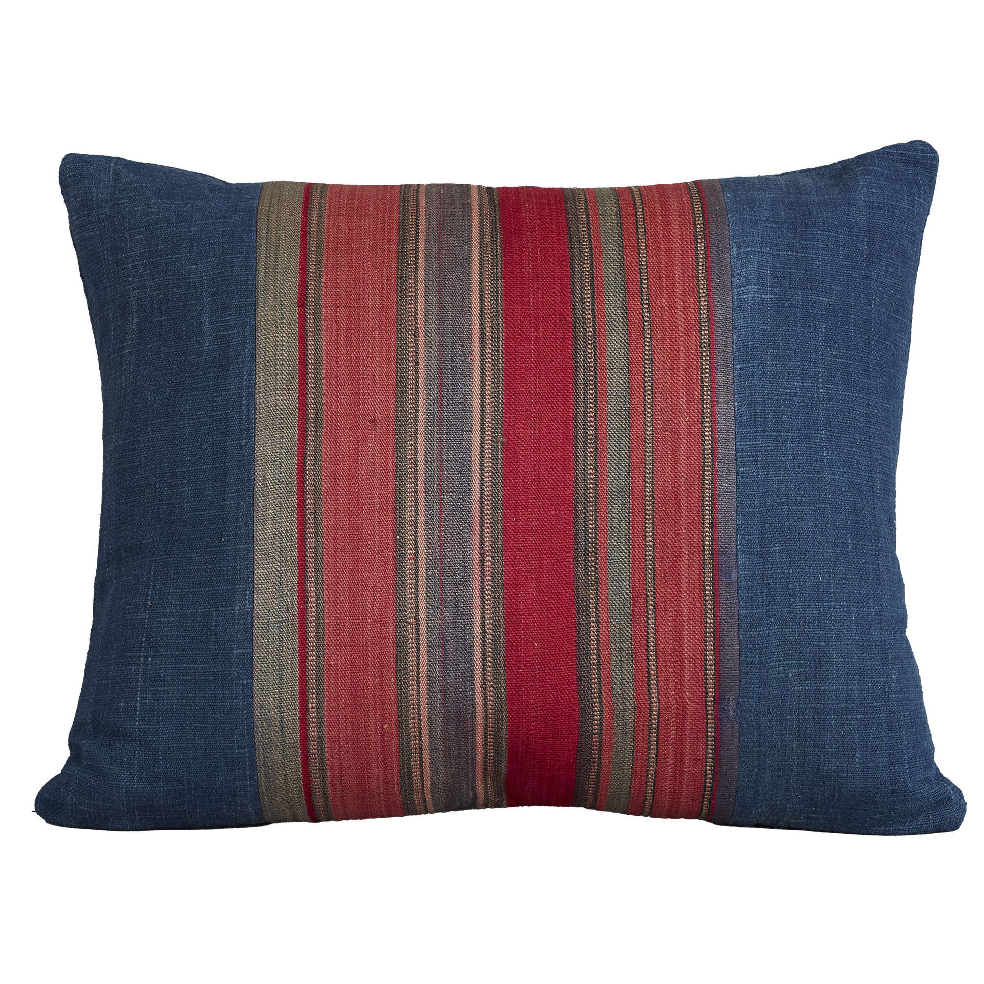 Silk Jajim Cushion/ pillow - Blue wide stripe