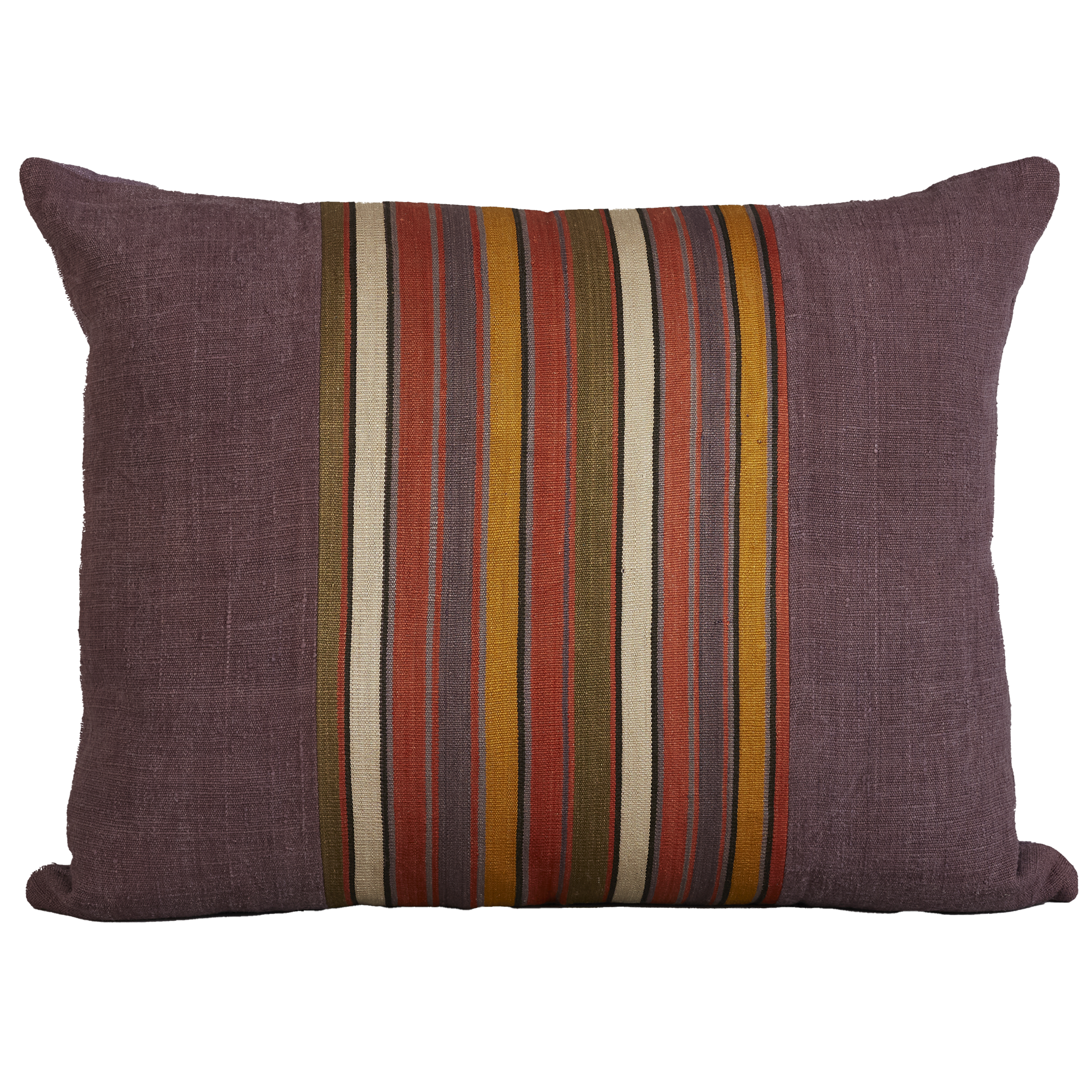 Silk Jajim Cushion/ pillow - Lavender with red, yellow and green stripe