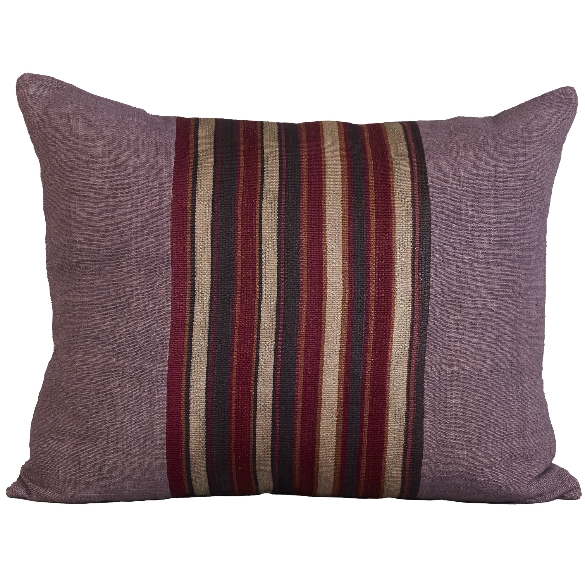 Silk Jajim Cushion/ pillow - Lavender with purple and grey stripe