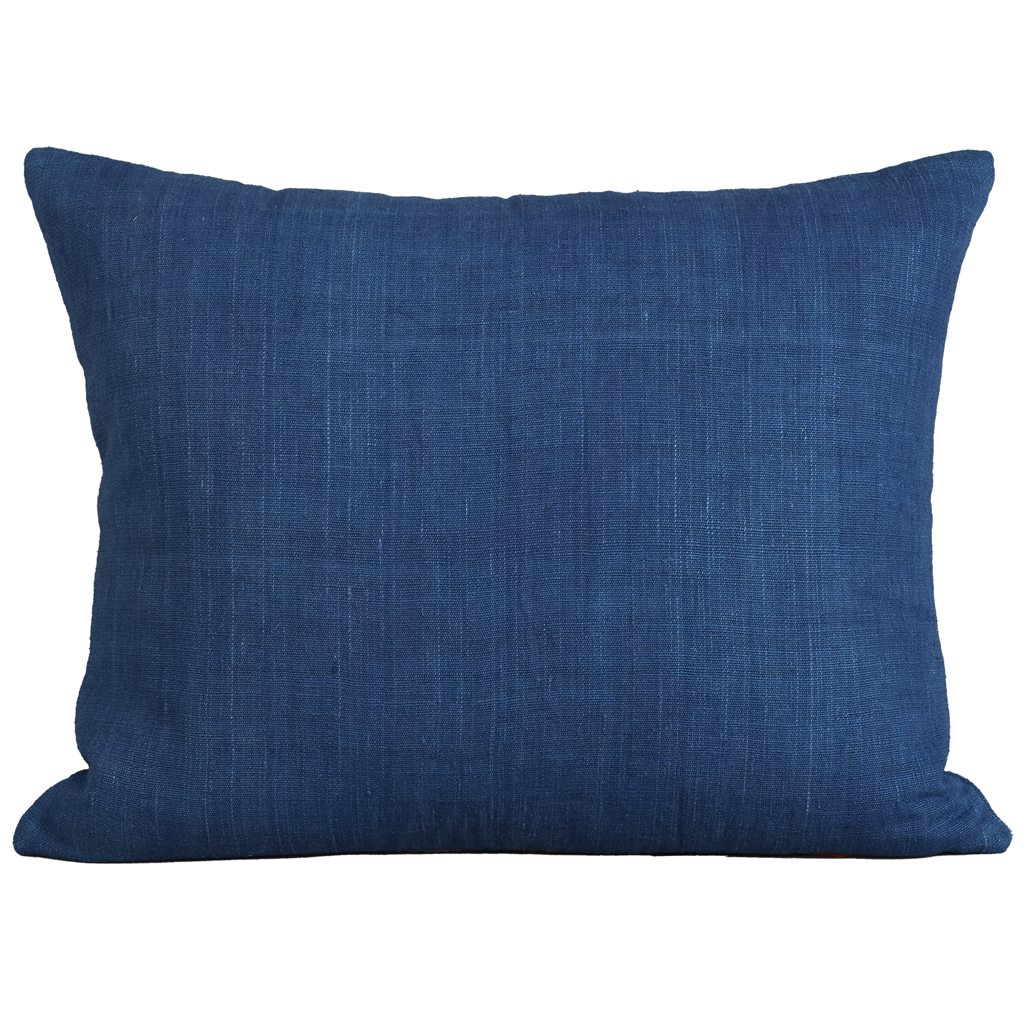 Silk Jajim Cushion/ pillow - Indigo denim blue and orange stripe