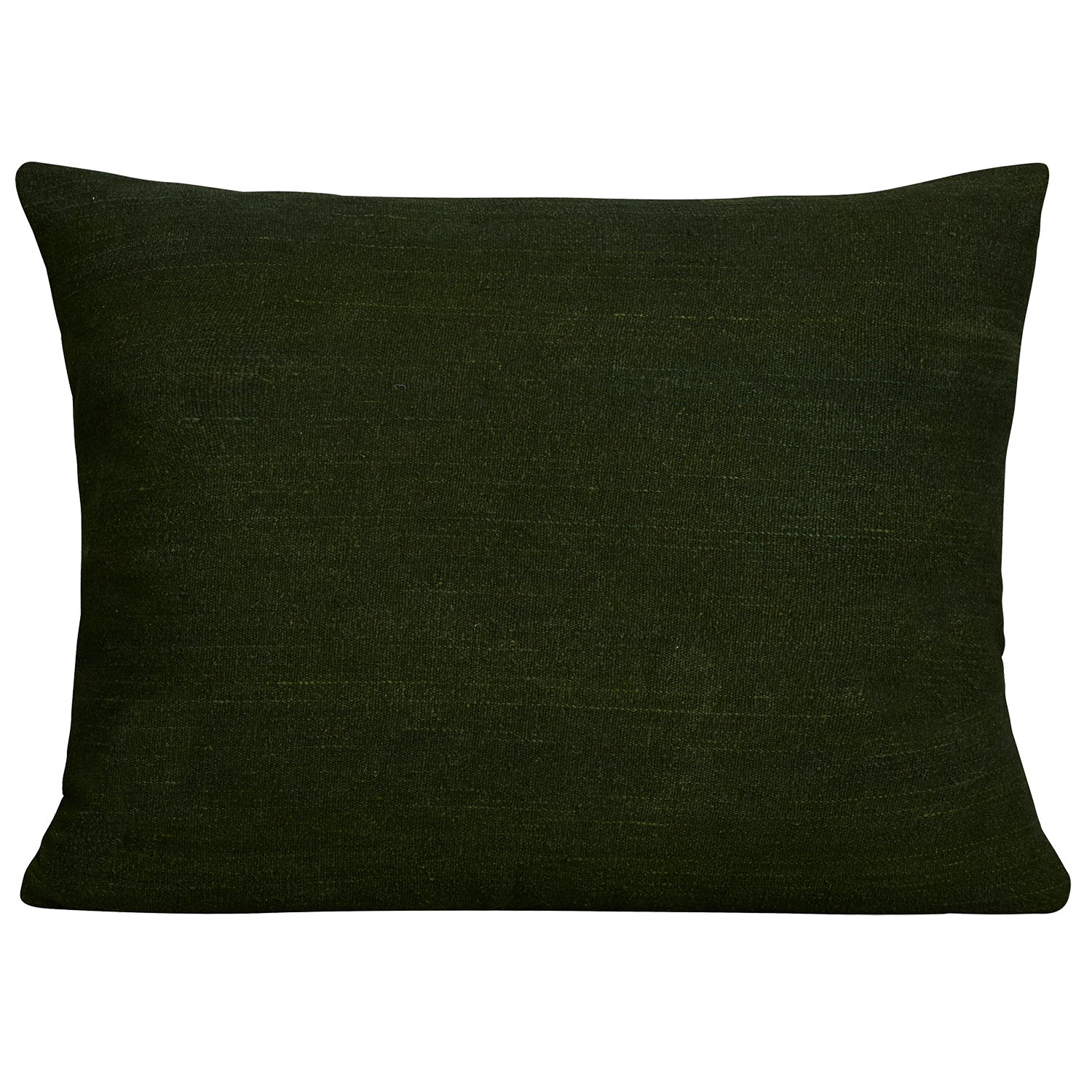 Silk Jajim Cushion/ pillow - Dark forest green with lavender and fuschia stripe