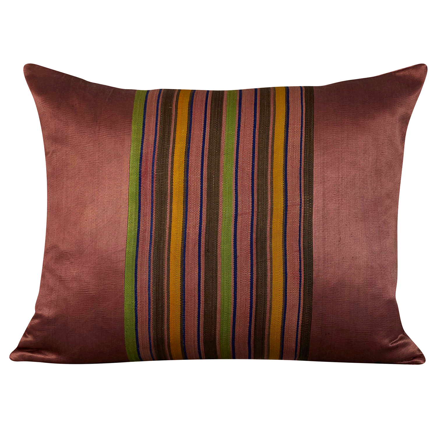 Silk Jajim Cushion/ pillow - Lavender and pink/yellow stripe