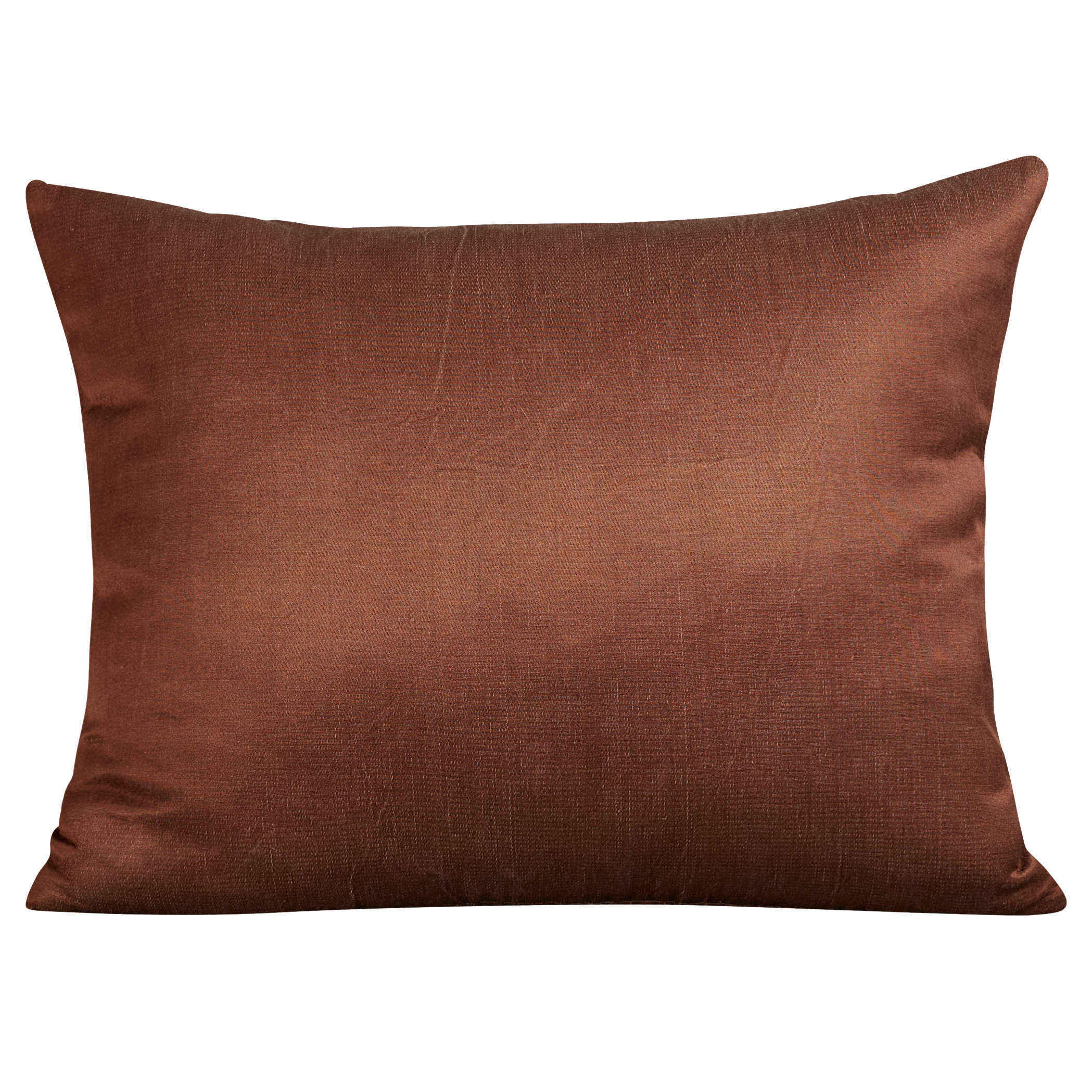 Silk Jajim cushion - Red/aubergine stripe on chocolate brown silk
