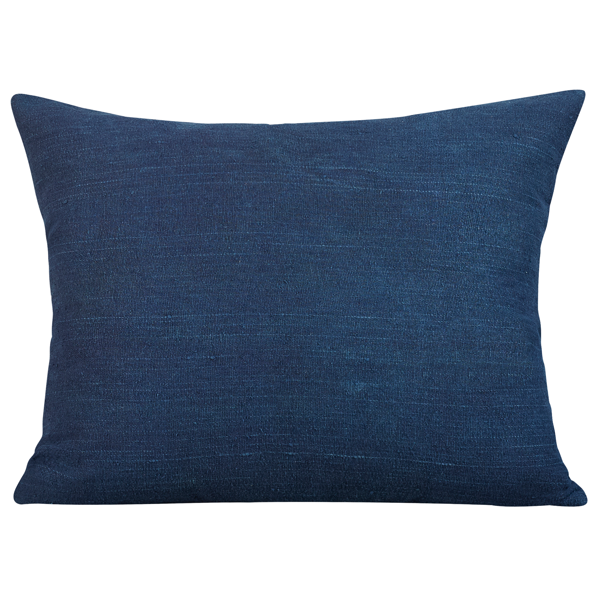 Silk Jajim cushion - Burgundy/ecru stripe on navy blue silk