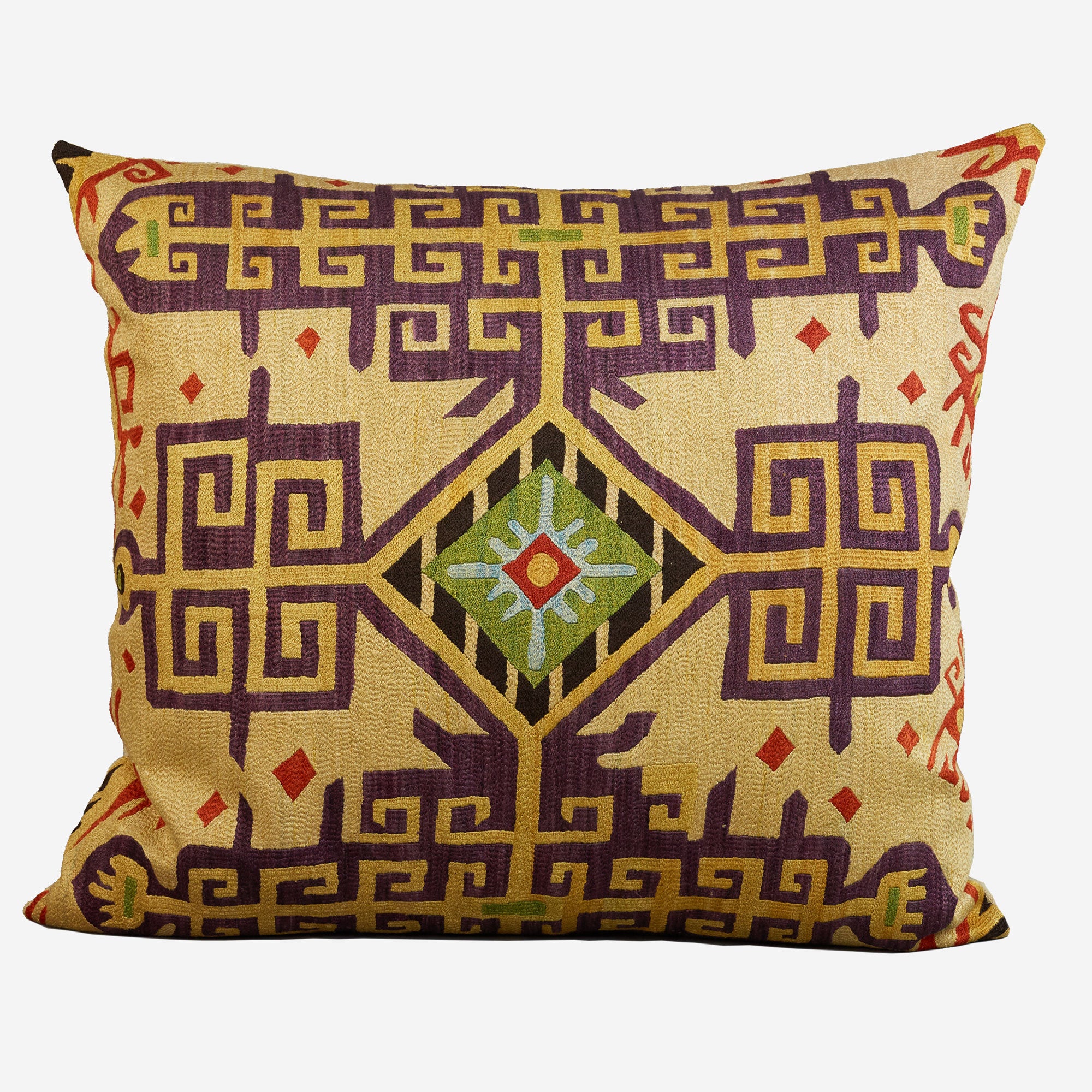 Rare silk Ottoman style Caucasian cushion - throw pillow