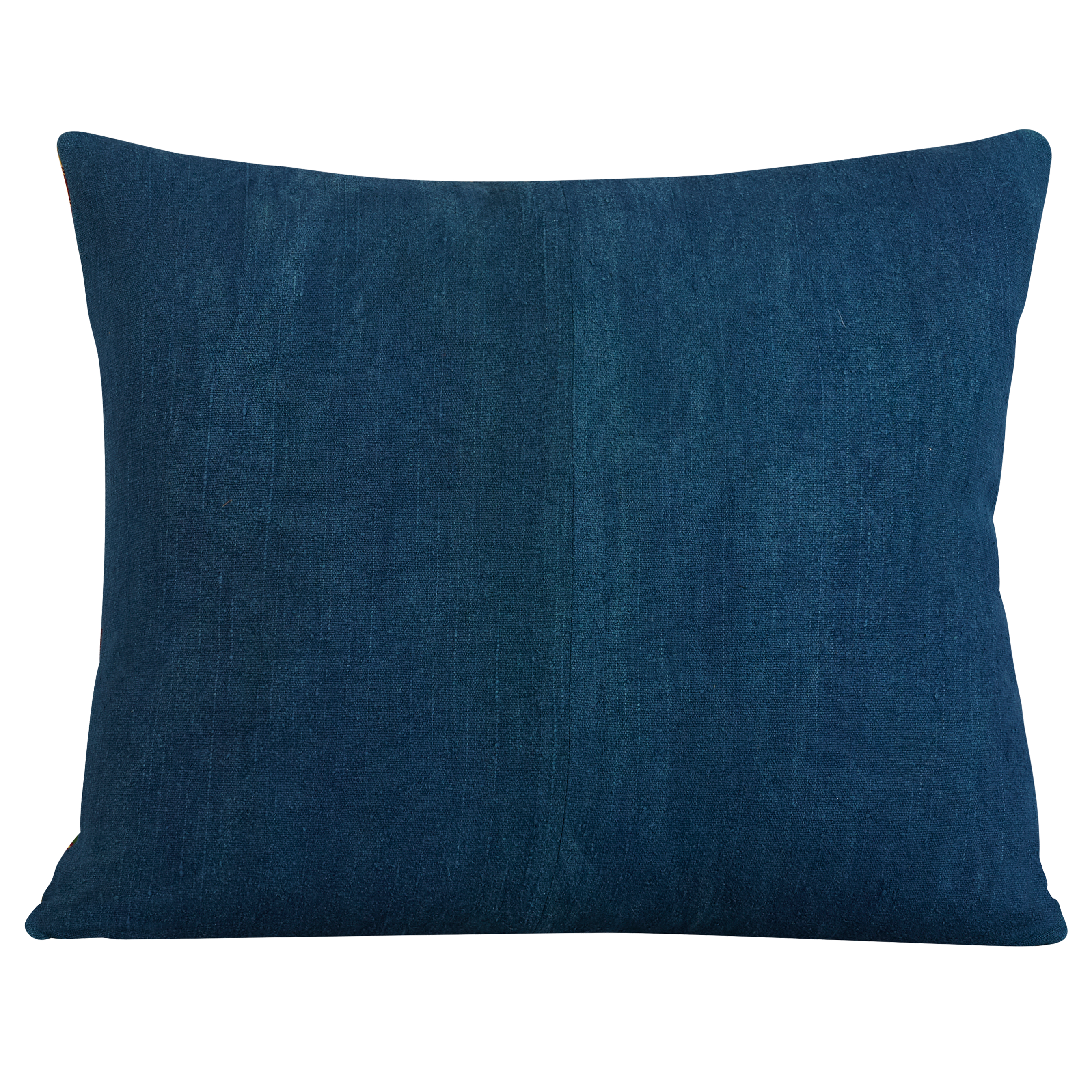 Rectangular Kente cloth African cushion - Wavy aubergine green/yellow