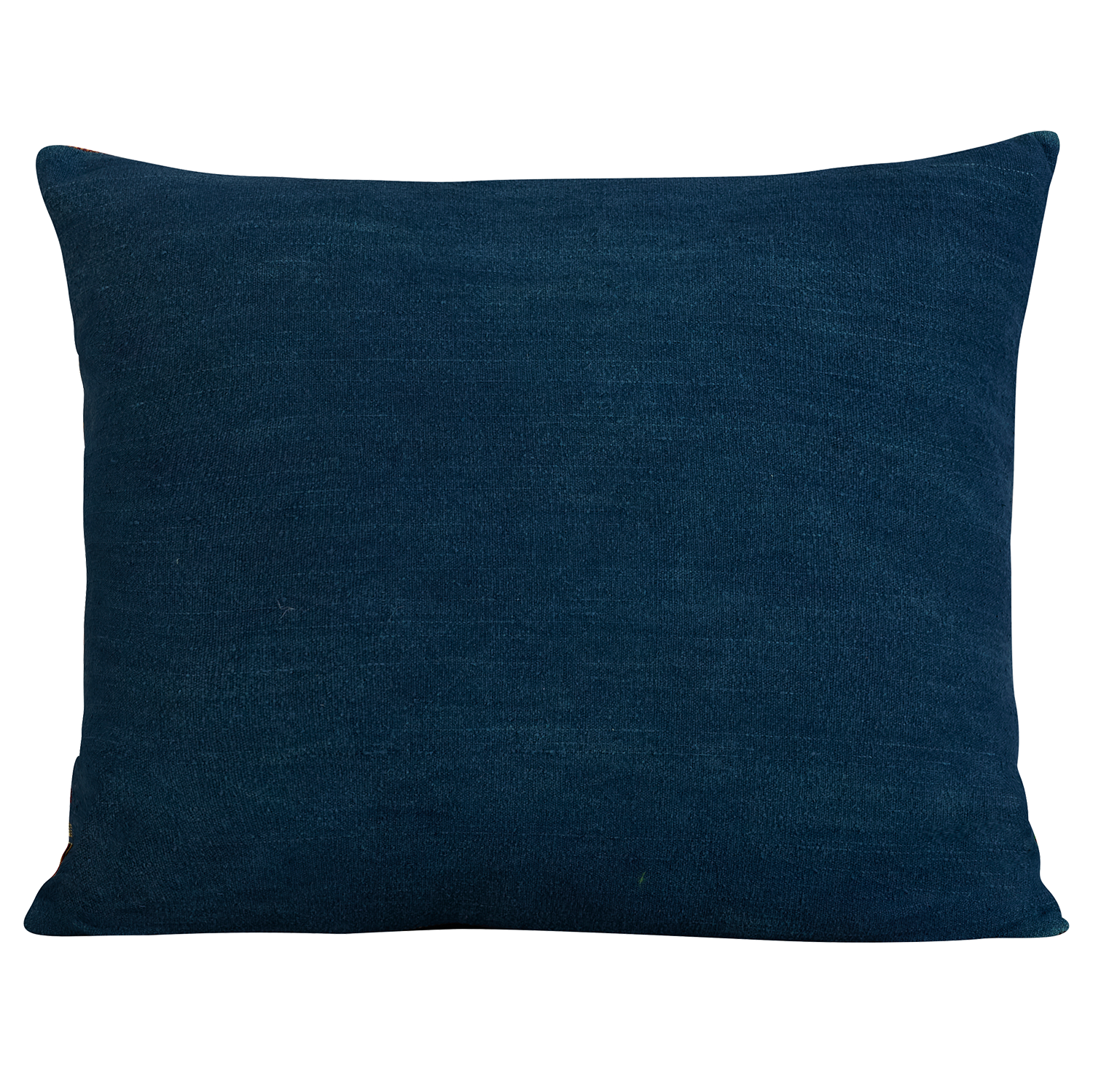 Rectangular Kente cloth African cushion - Wavy aubergine green/yellow