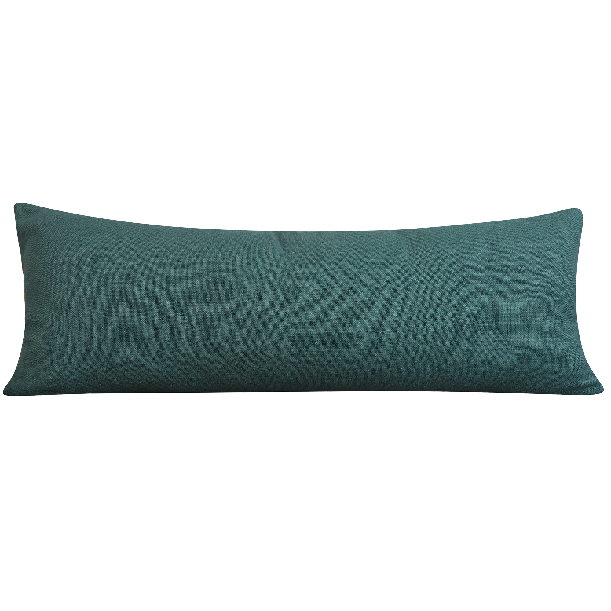 Long rectangular Kente cloth African cushion - Teal/red/yellow multicolour