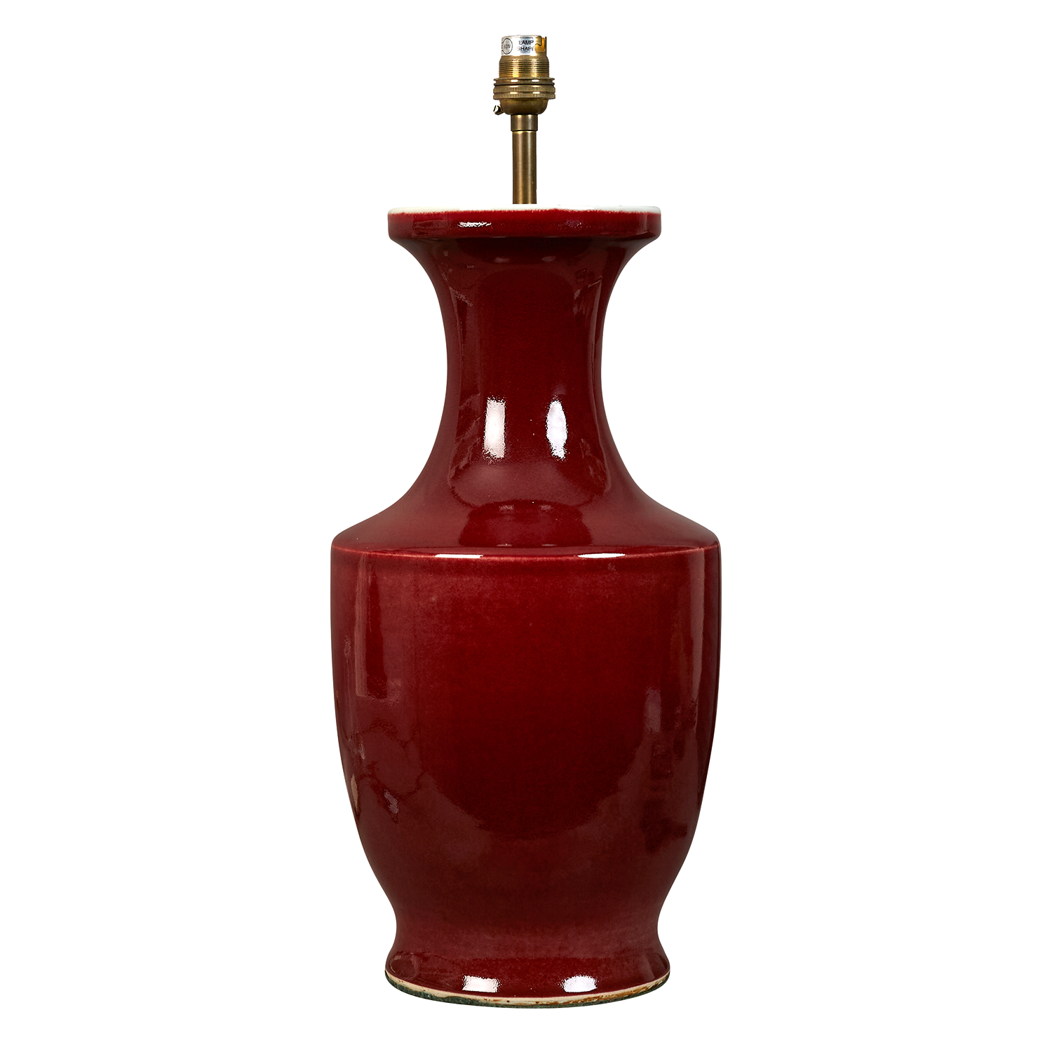 A 20th century sang-de-boeuf Chinese table lamp, electrified