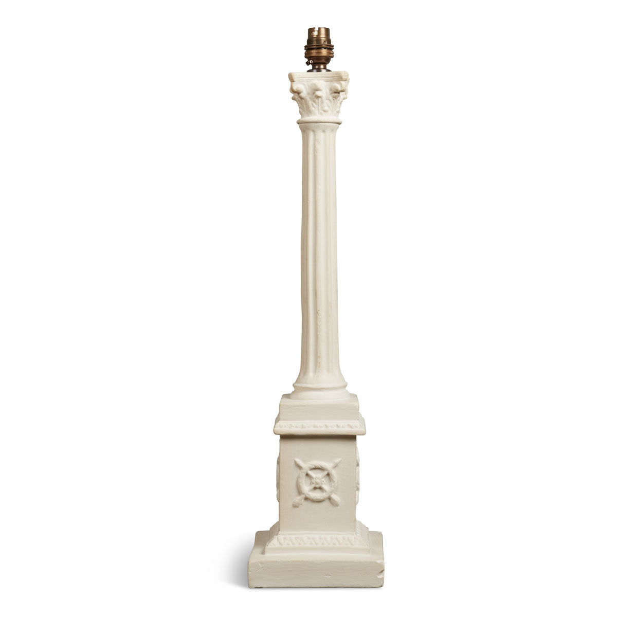 Painted wooden corinthian column table lamp