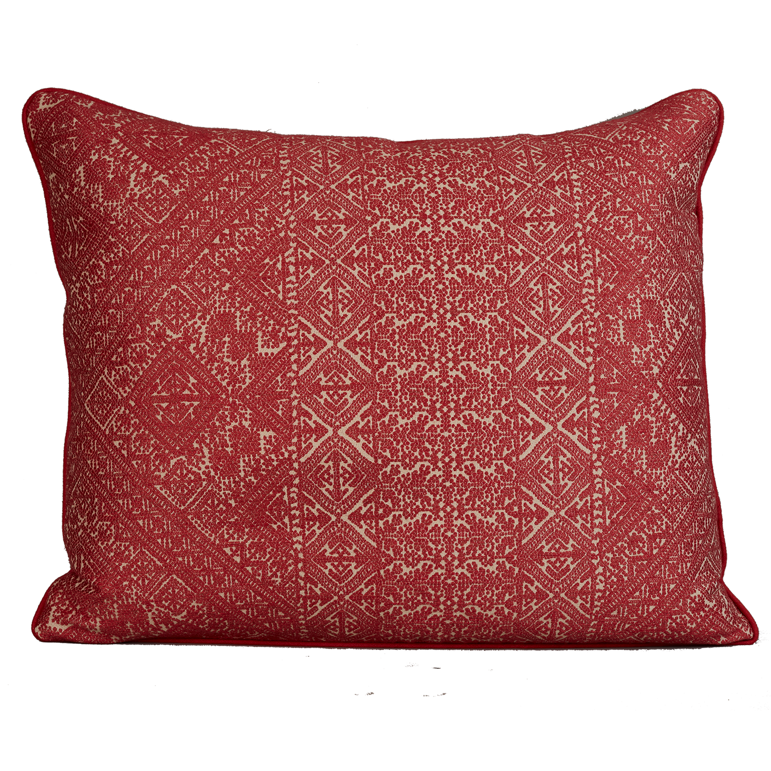 Large Campari rectangular fez weave cushion - throw pillow