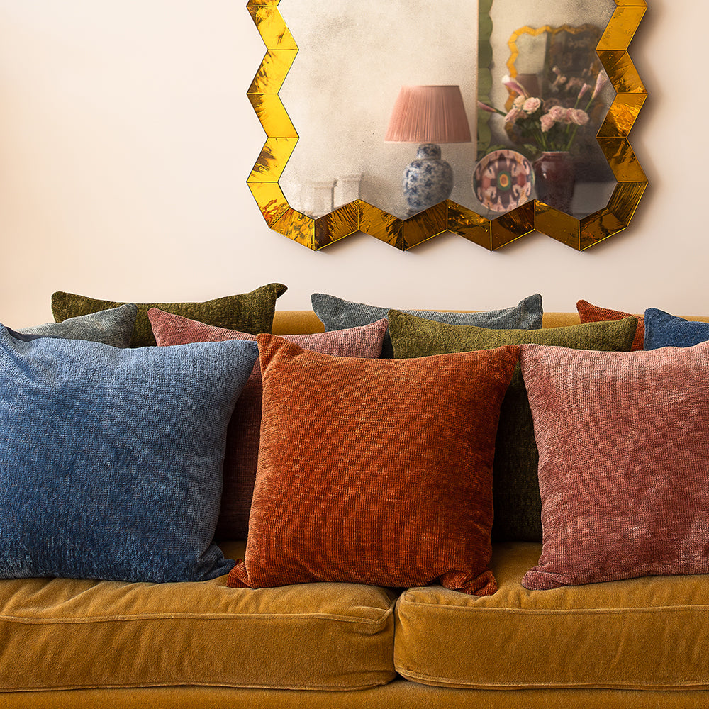 Square hand-woven chenille cushions image