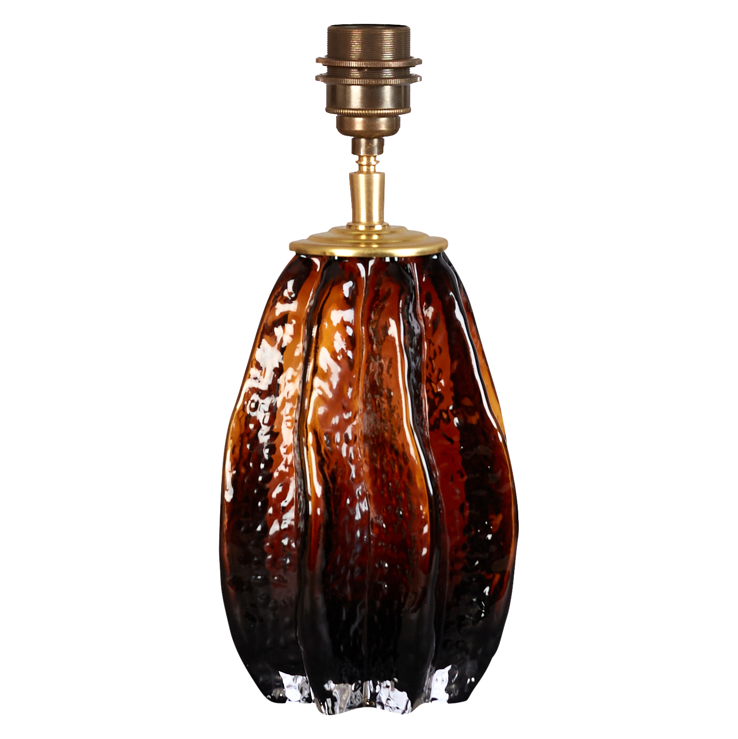 Amber glass table lamp - electrified