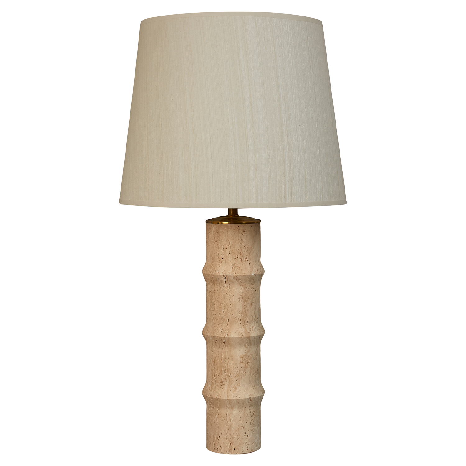 Travertine marble bamboo style column lamp, electrified