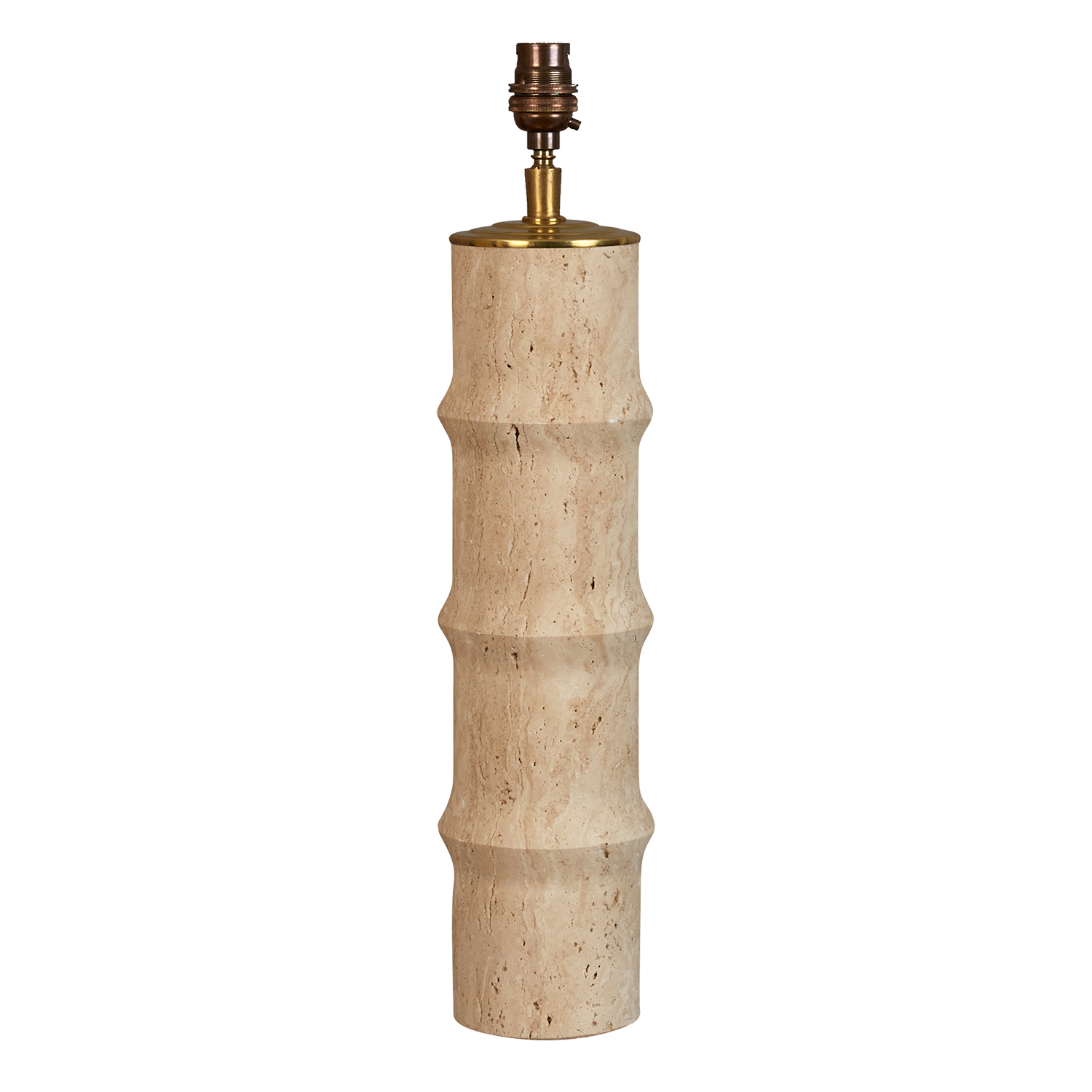 Travertine marble bamboo style column lamp, electrified