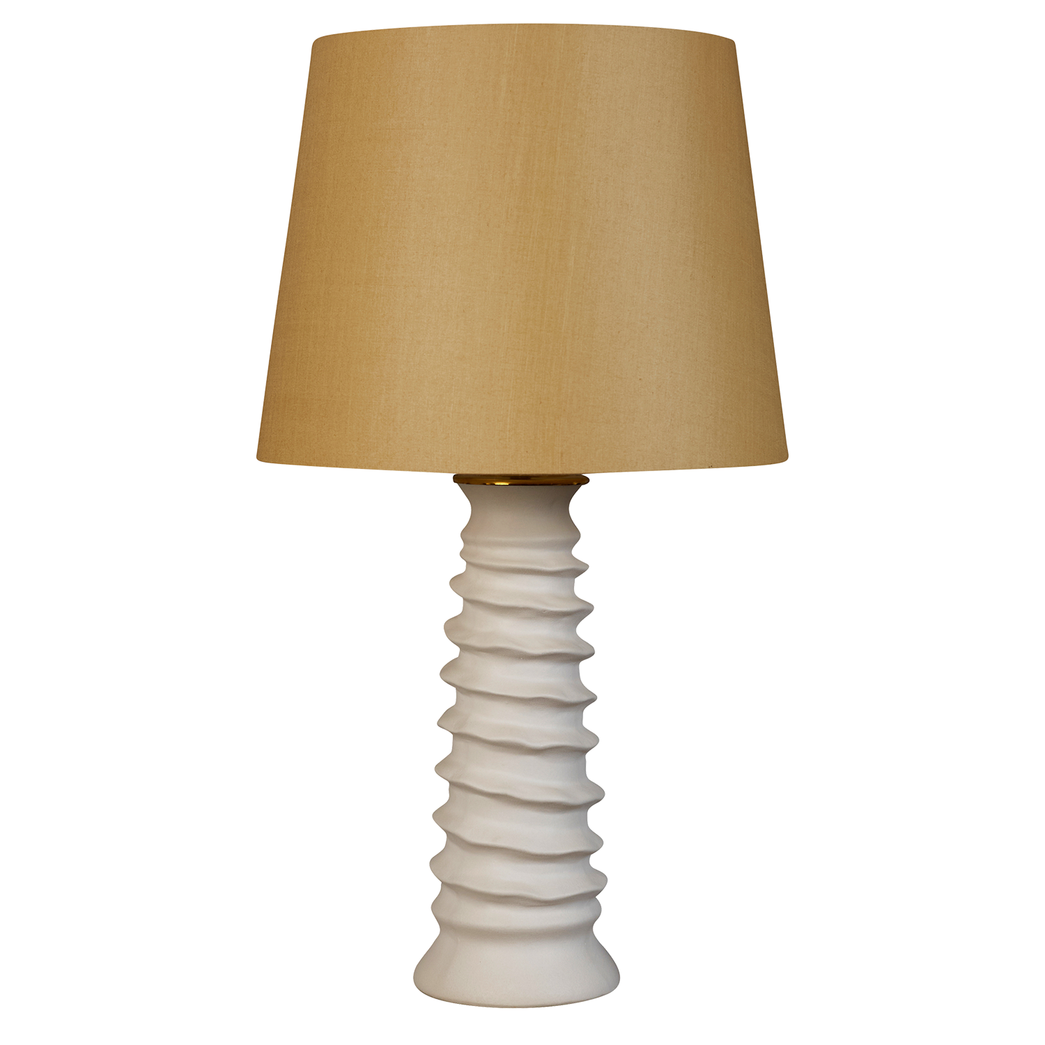 Chalky matte finish twisted column lamp, electrified