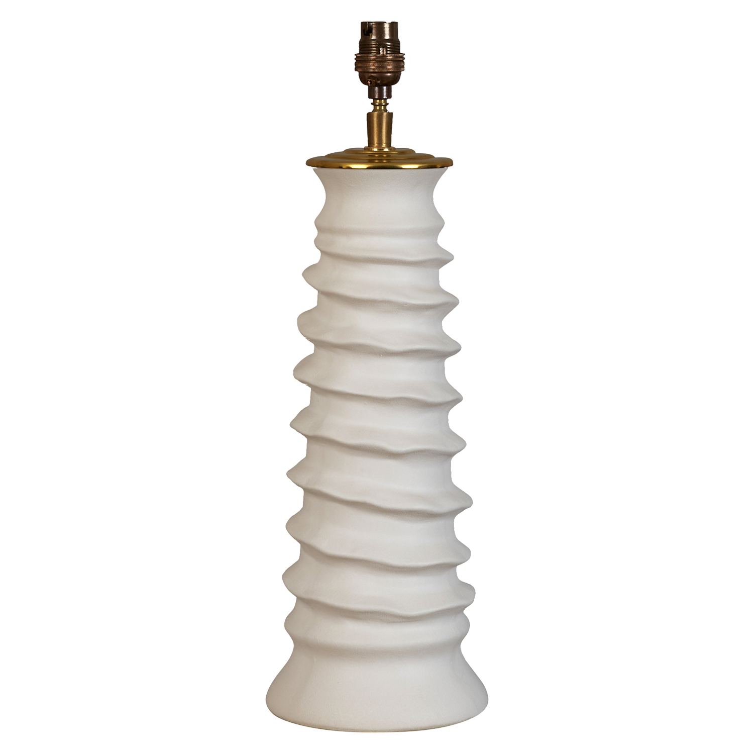 Chalky matte finish twisted column lamp, electrified