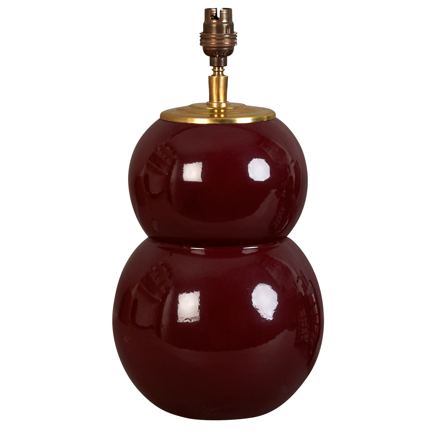 Gloss-finished metal double gourd table lamp, electrified