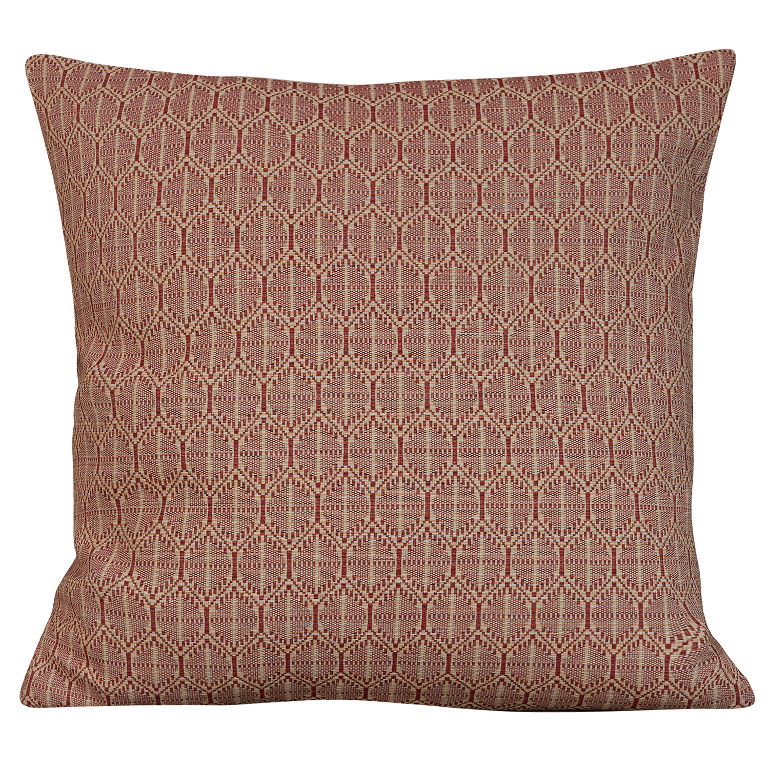 Square cushion in Hexa by Ian Sanderson - Coral