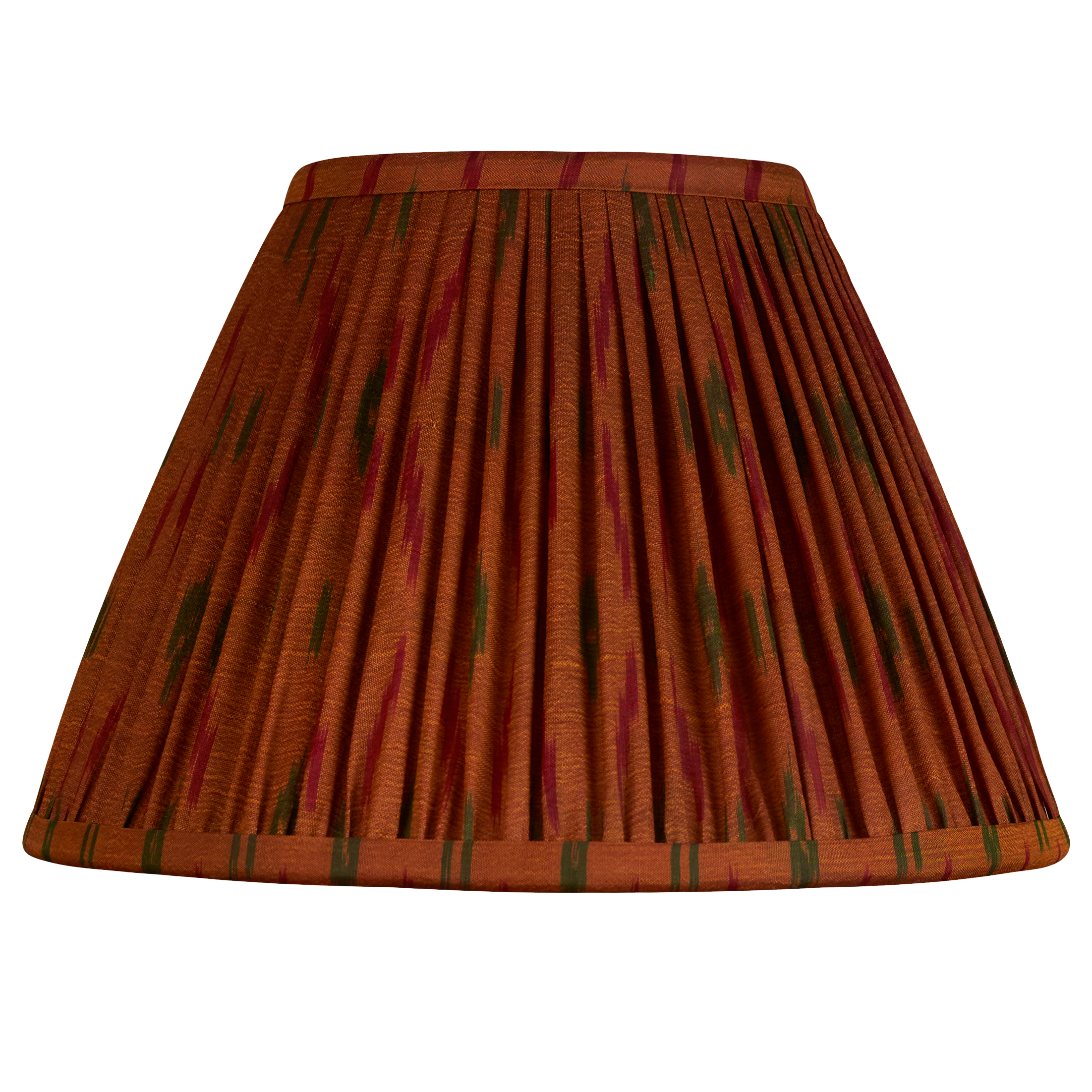 10 inch (26cms) Chocolate Patola design stripe French drum silk sari lampshade