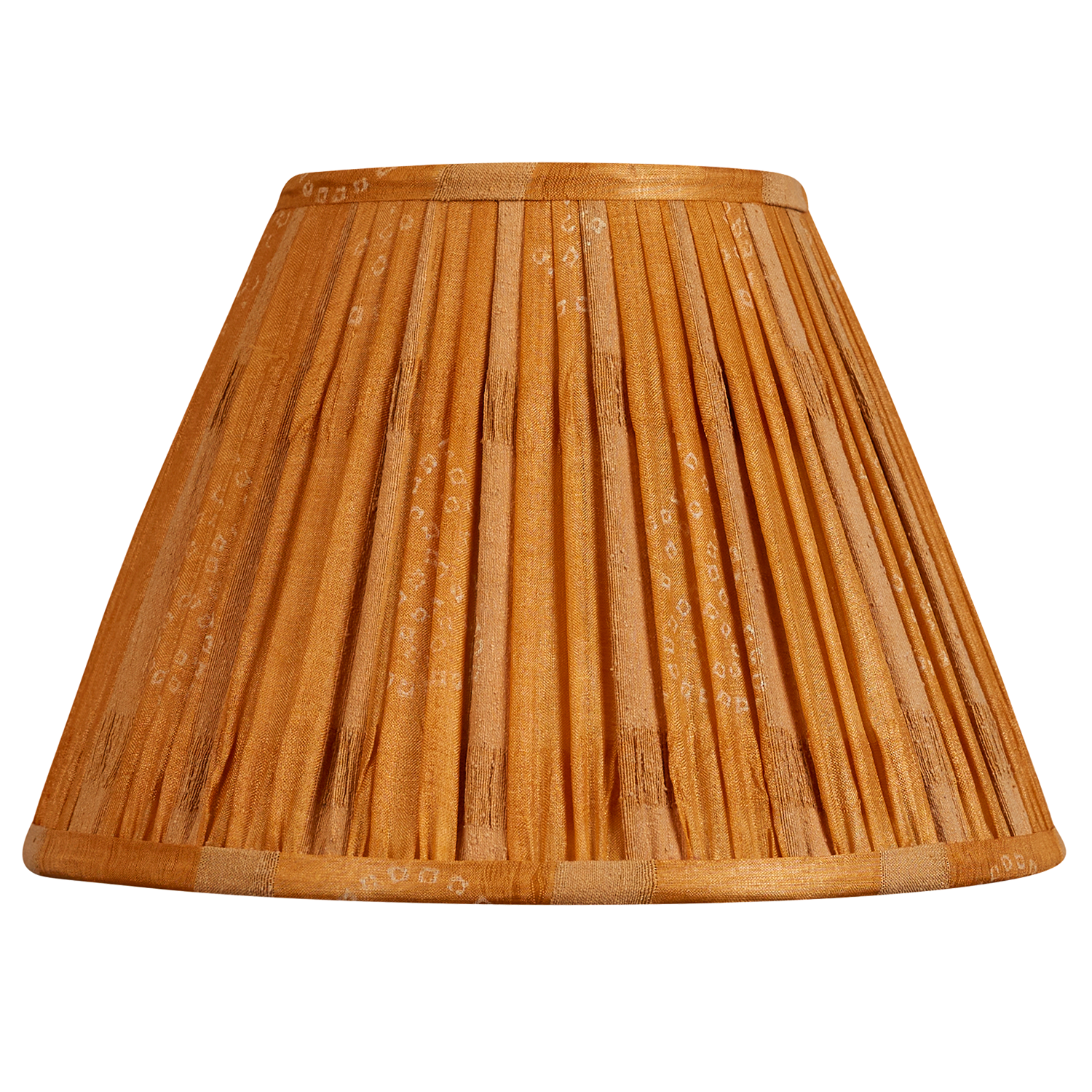 10 inch Burnt orange Bhandani design French drum silk sari lampshade