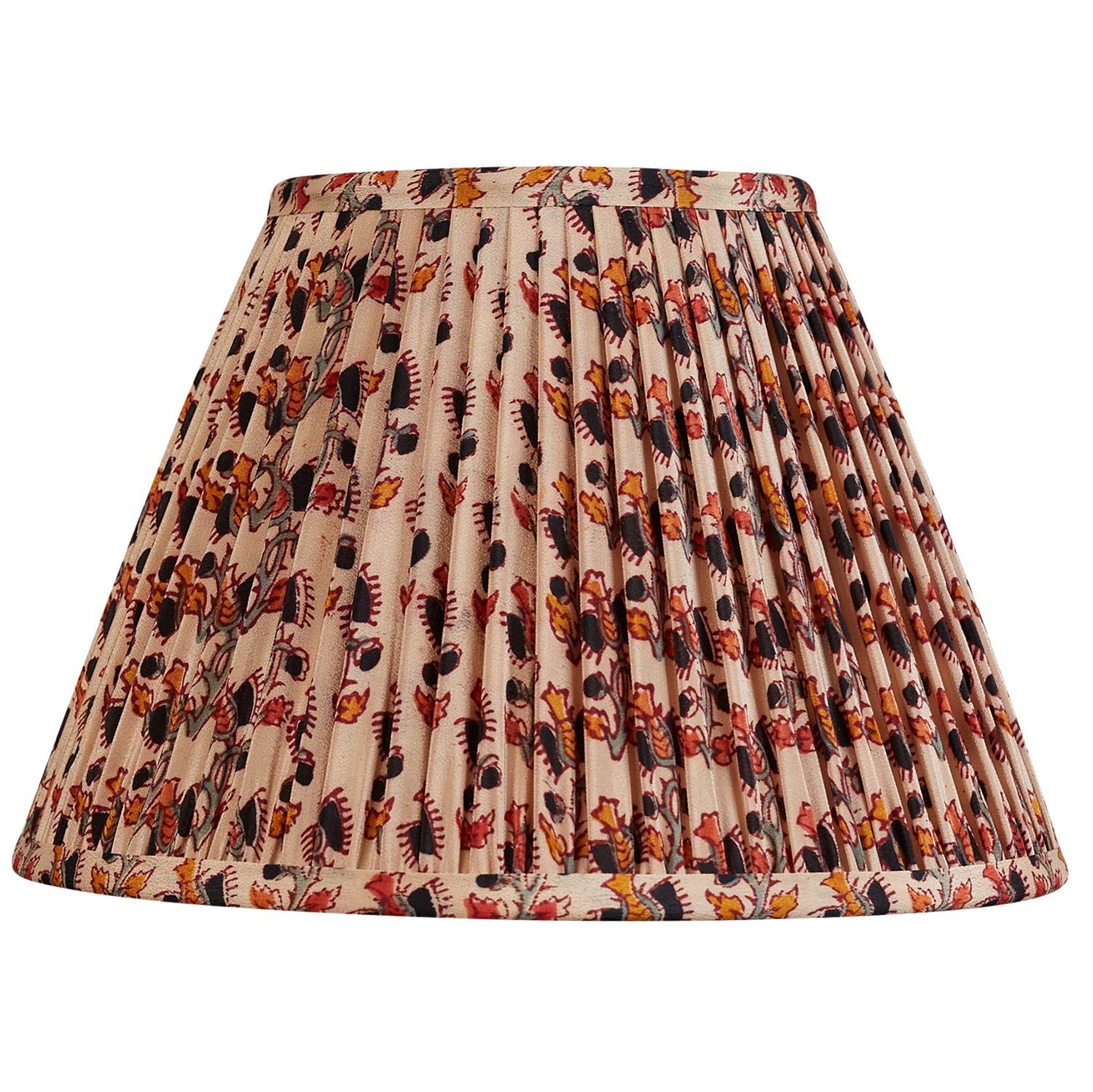 10 inch French drum cream floral design silk sari lampshade