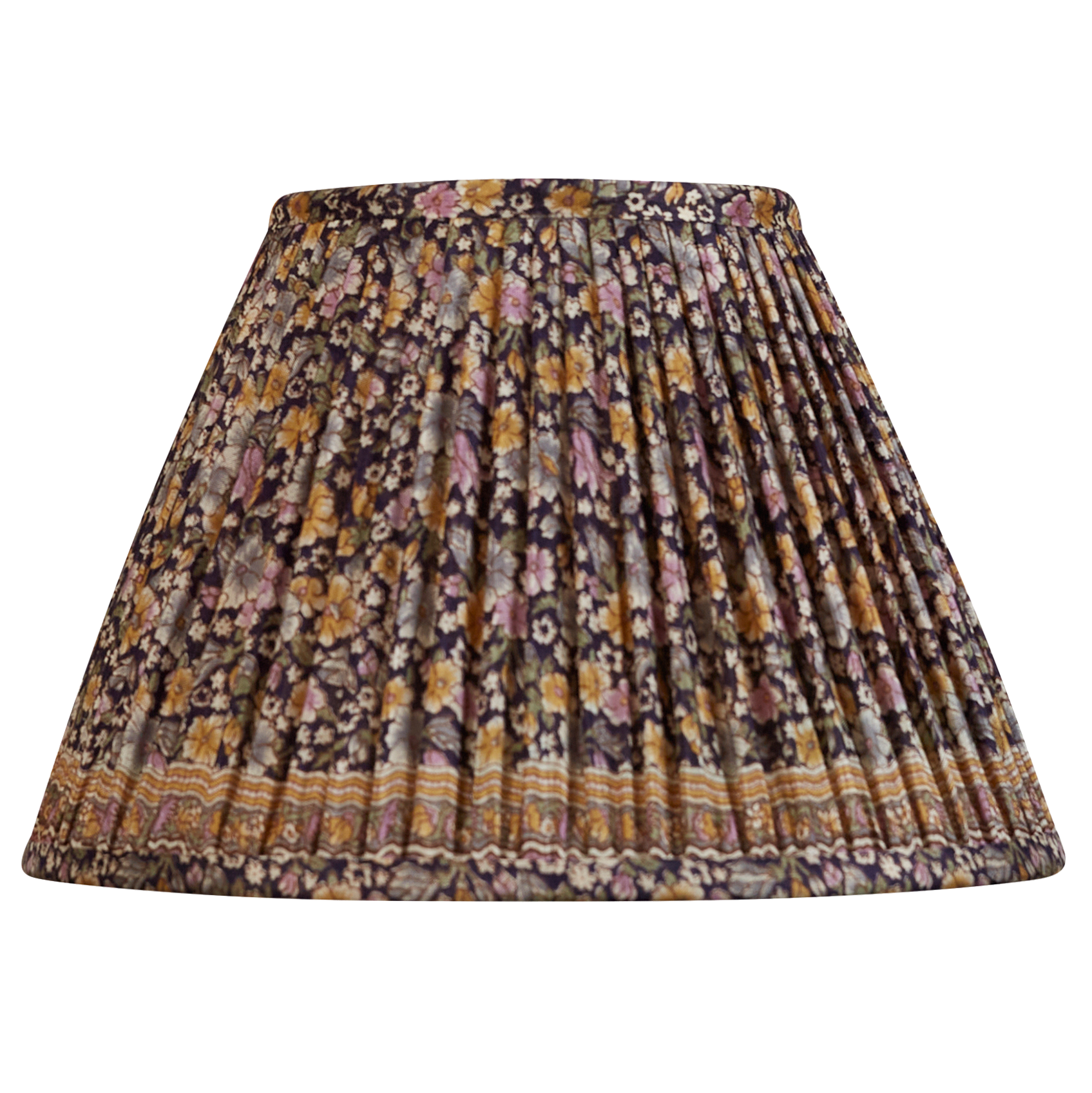 10 inch French drum floral design on dark aubergine ground with border