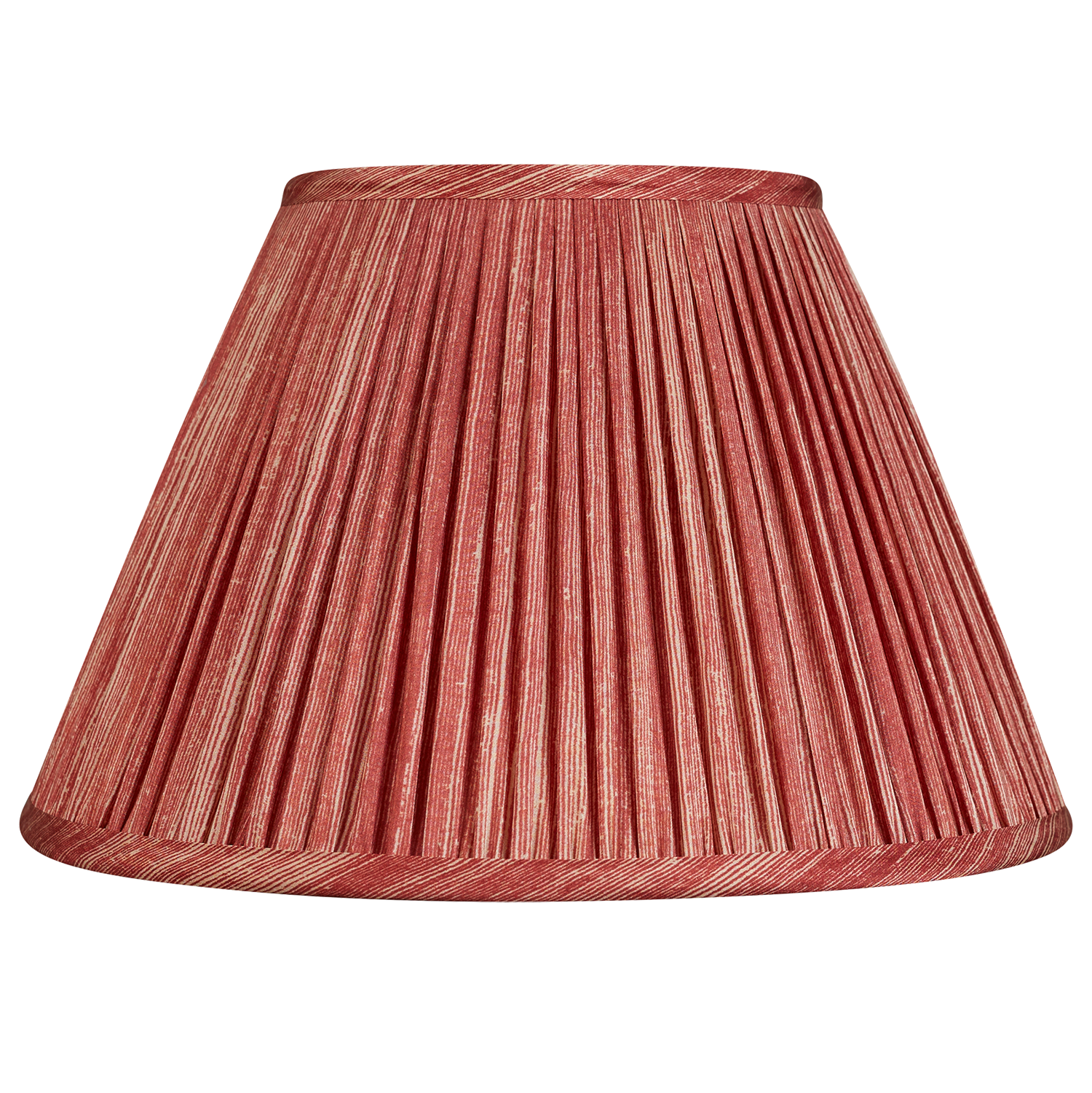 10 inch Raspberry and pink ripple pinstripe sari style gathered silk French drum lampshade