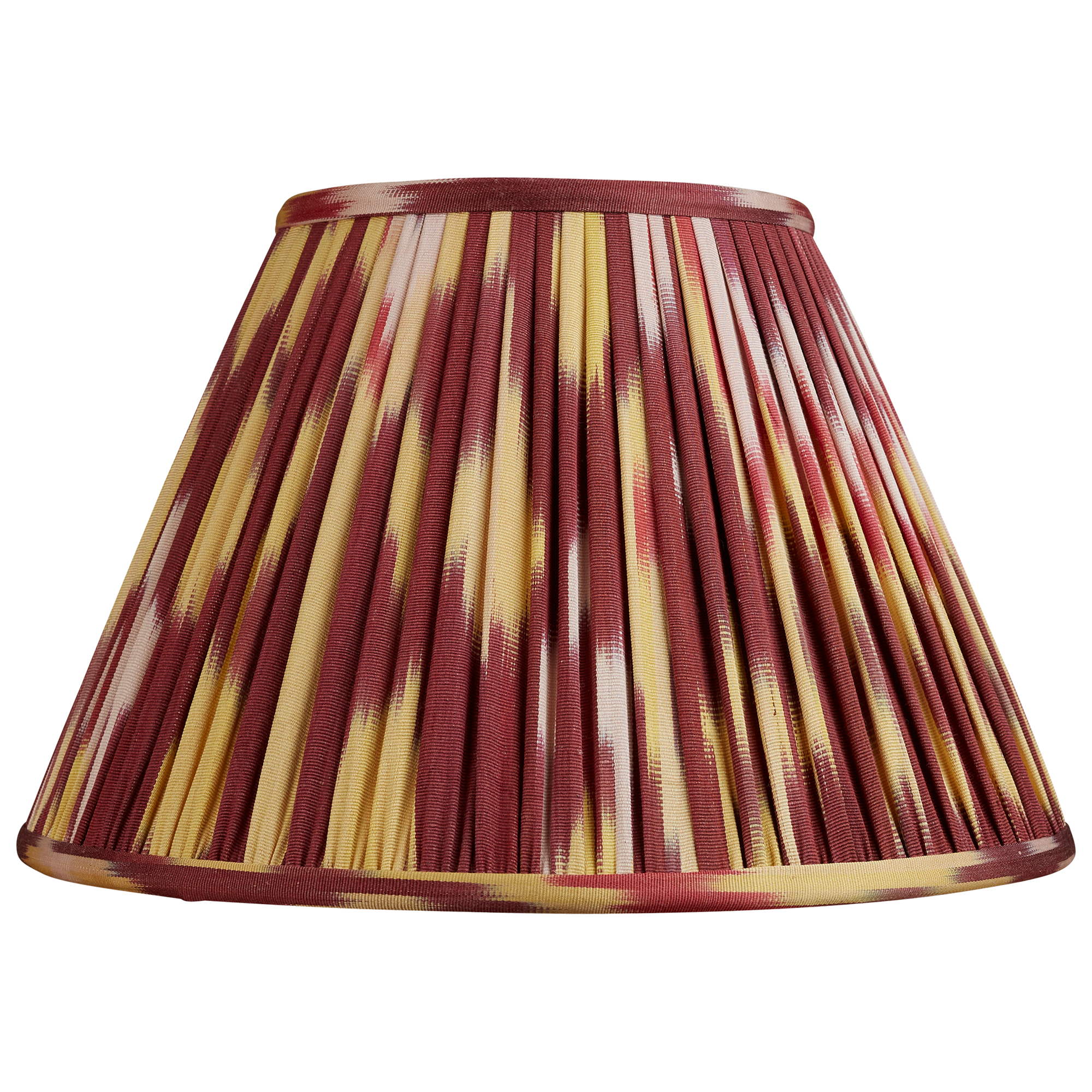 12 inch (30cms) Aubergine French drum silk/cotton ikat lampshade