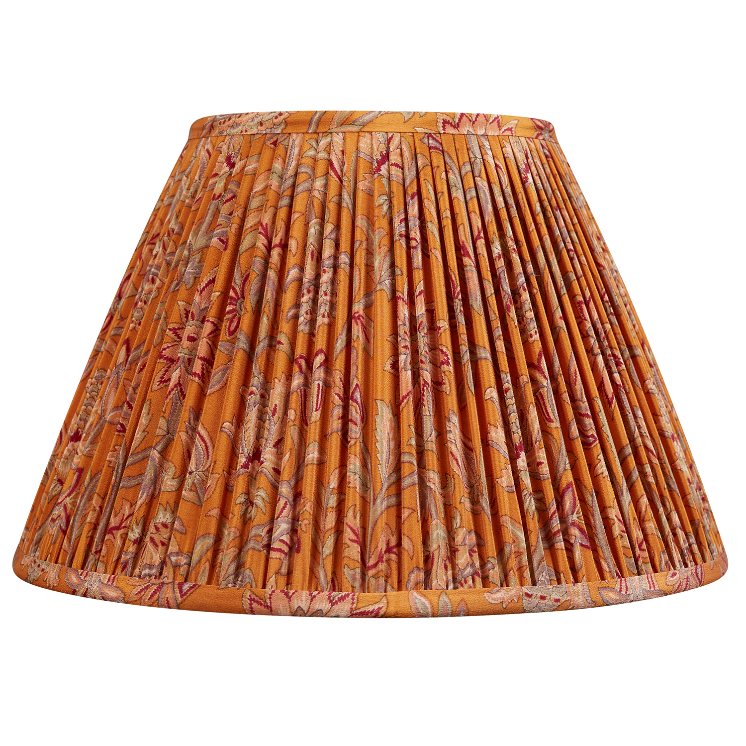 12 inch Burnt sienna floral silk sari lampshade