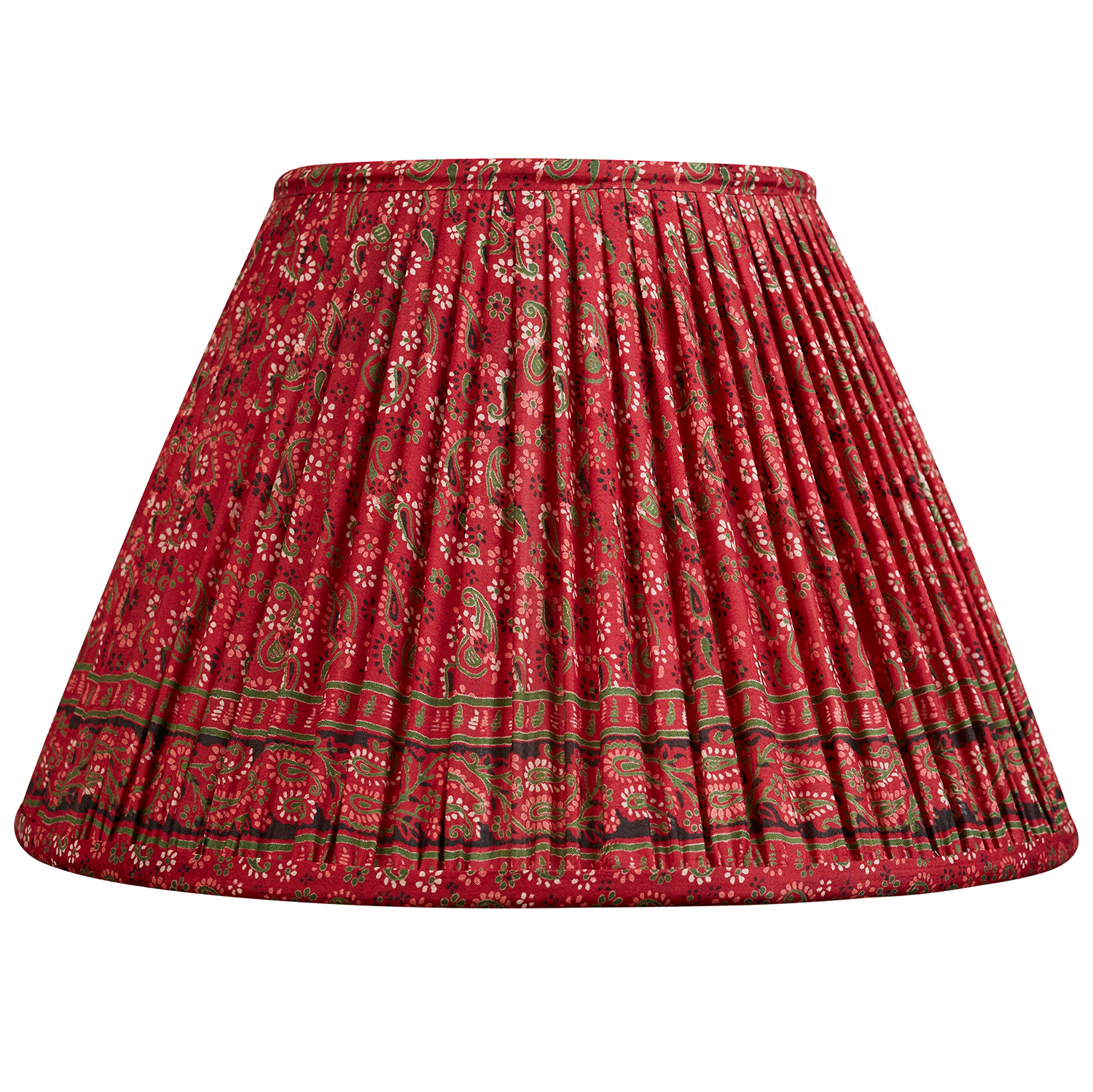 12 inch Magenta paisley design silk sari lampshade with border