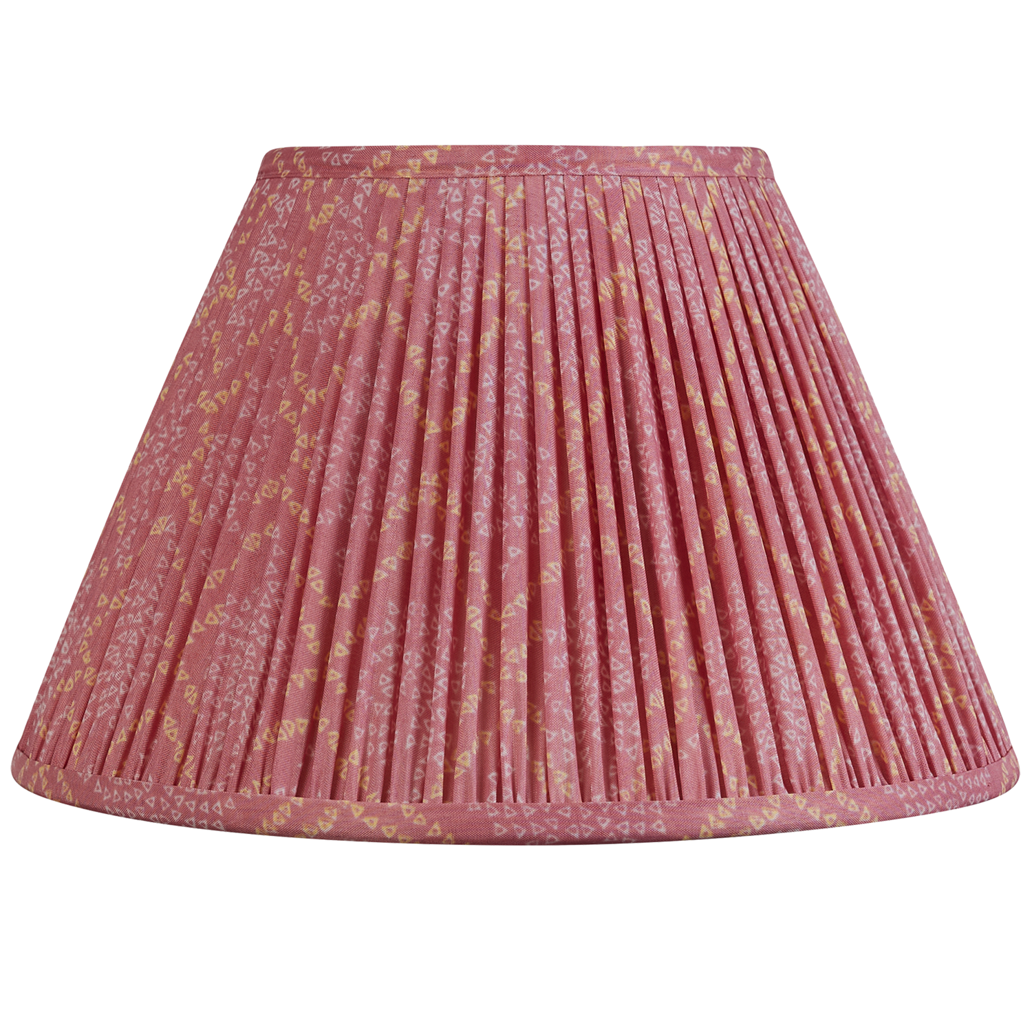 12 inch French drum candy pink geometric design silk sari lampshade
