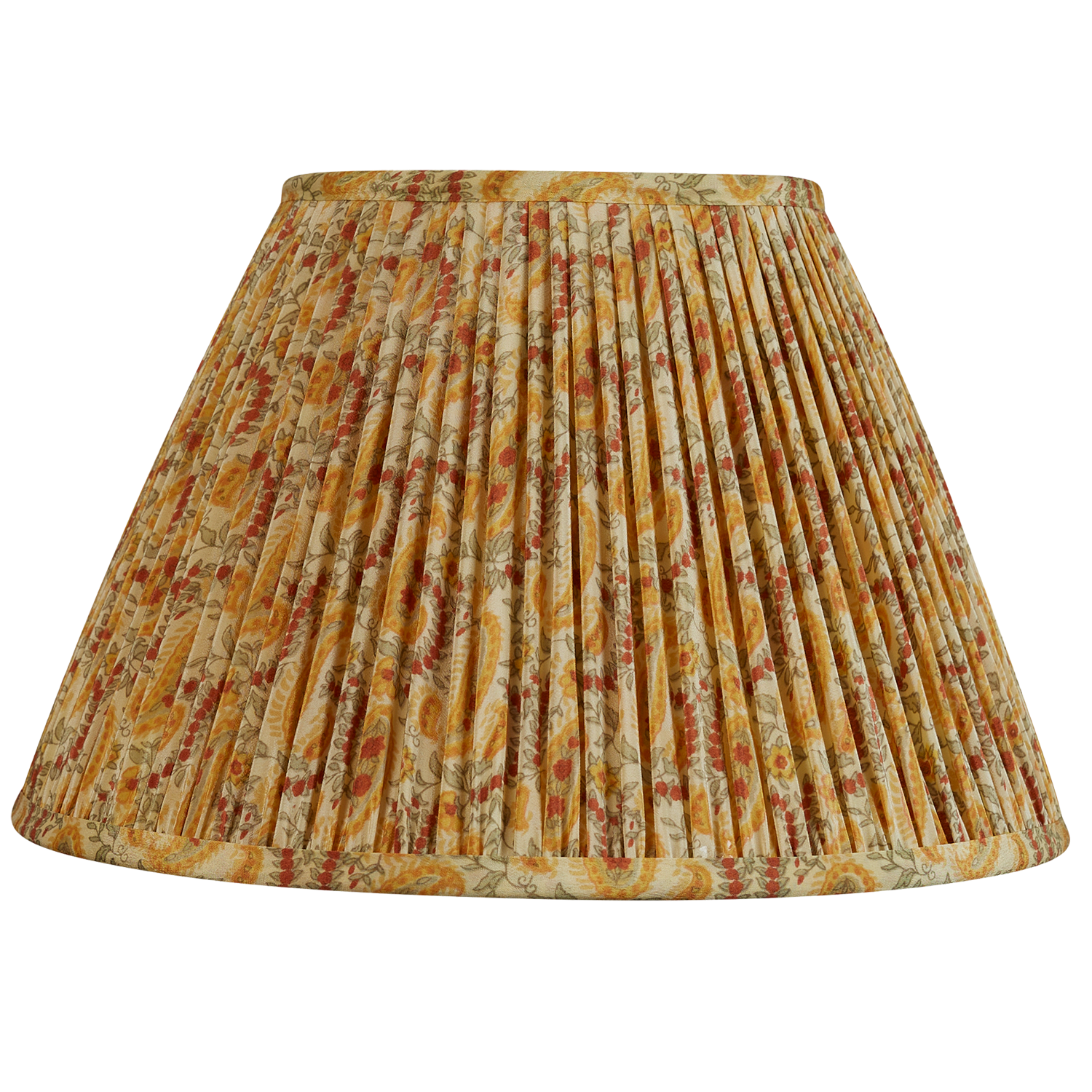 12 inch French drum marigold floral design silk sari lampshade
