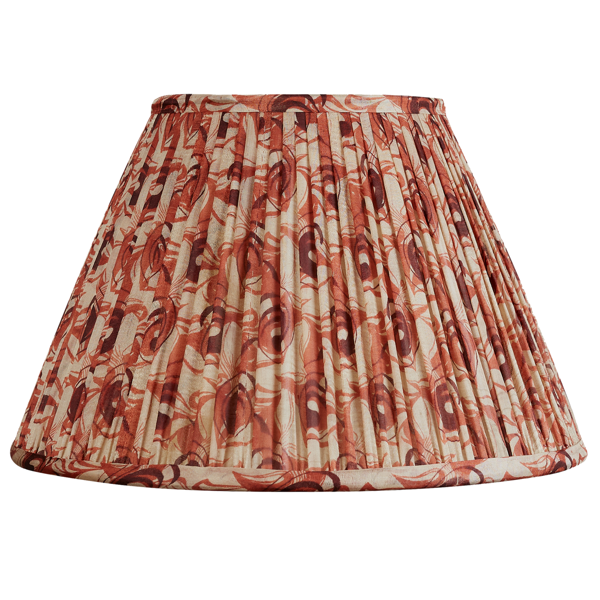 12 inch French drum copper and brown silk sari lampshade