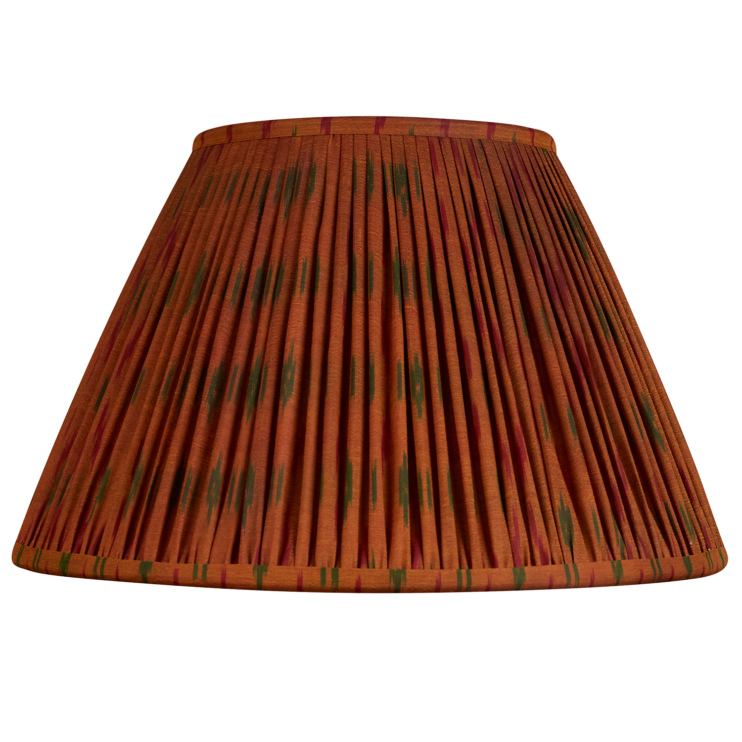 14 inch (36cm) Chocolate Patola design French drum silk sari lampshade