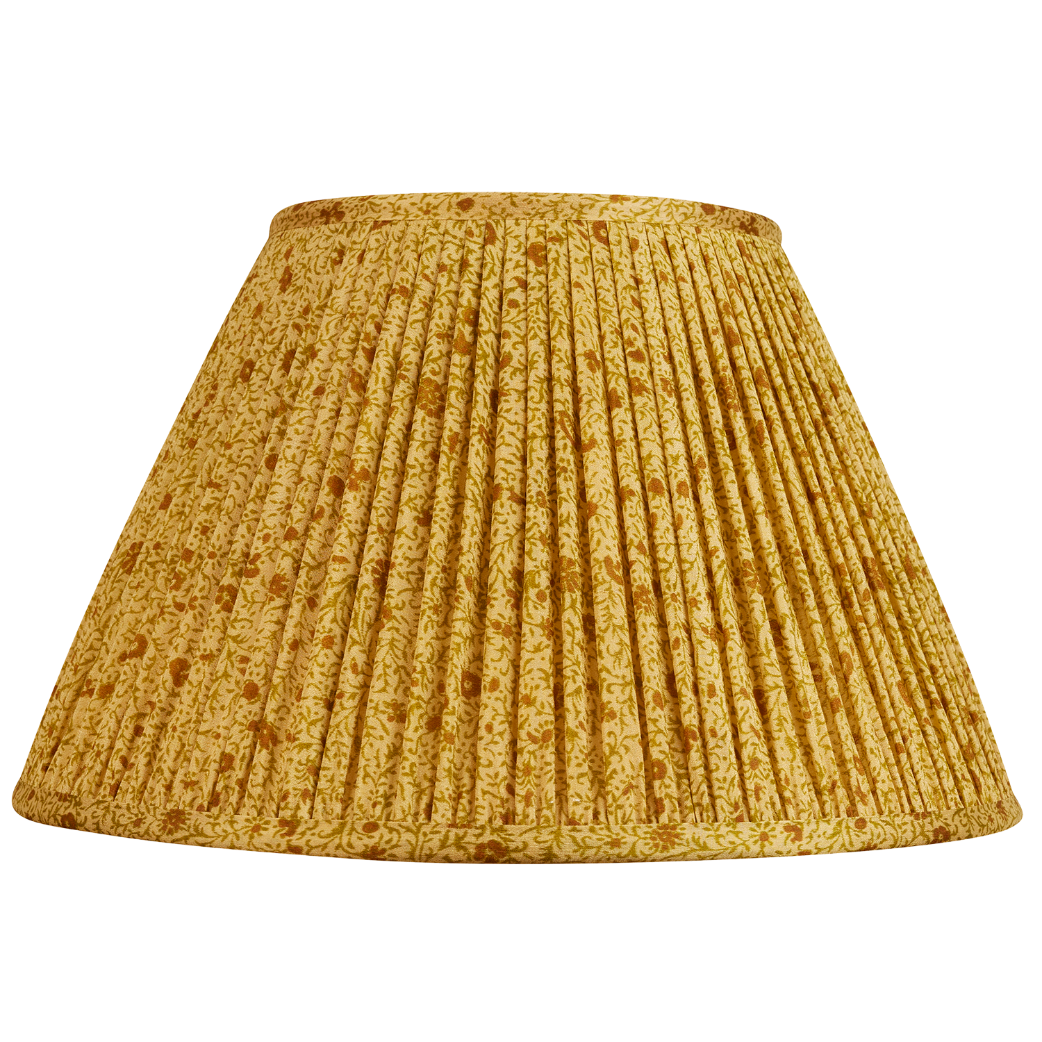 14 inch (36cm) Chamomile and brown floral silk sari lampshade