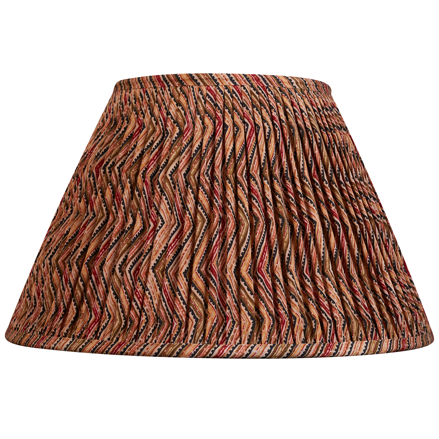 14 inch French drum multicoloured chevron geometric design silk sari lampshade