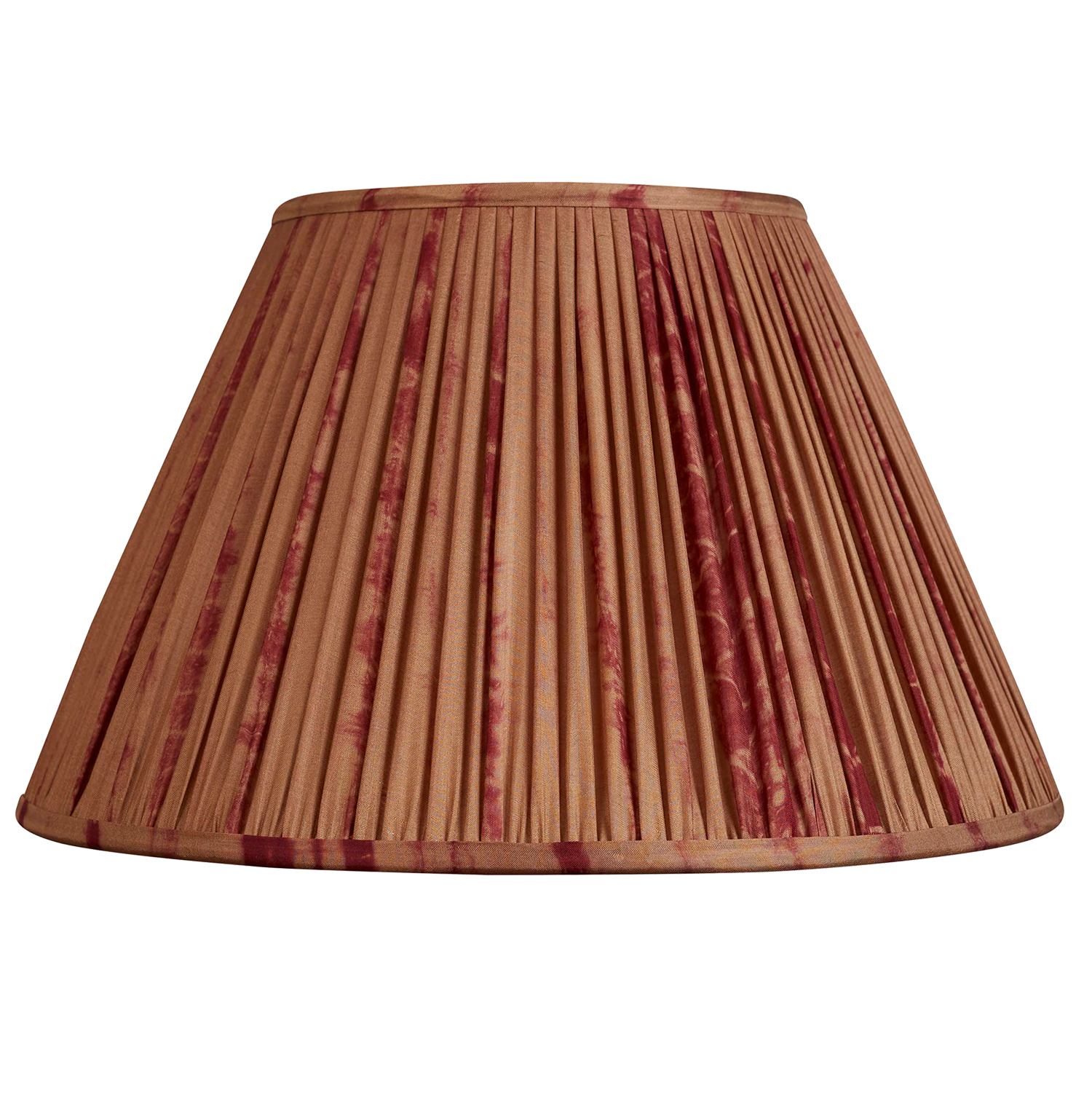14 inch Chocolate French drum silk sari lampshade with burgundy batik design