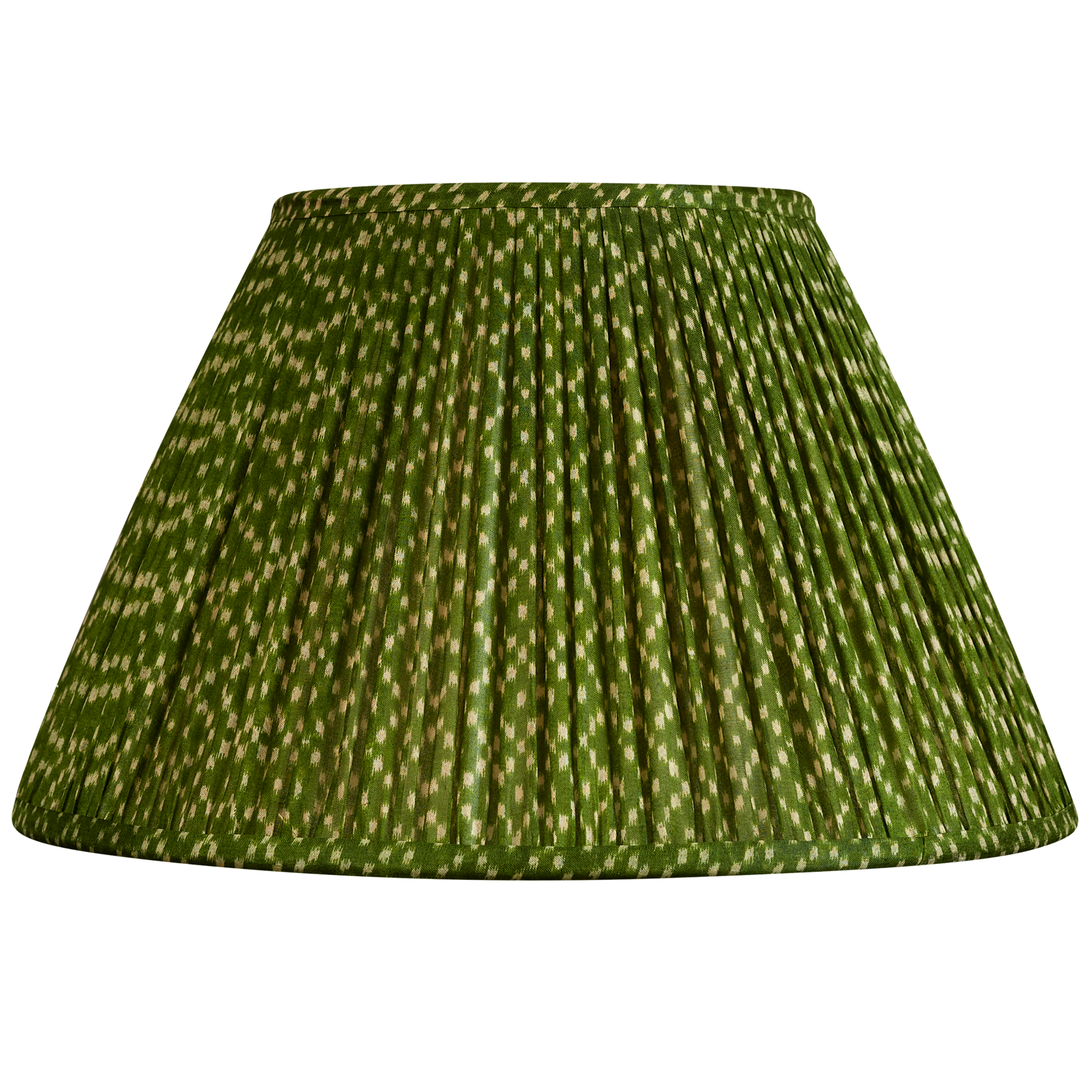 14 inch Vibrant green geometric design silk sari lampshade