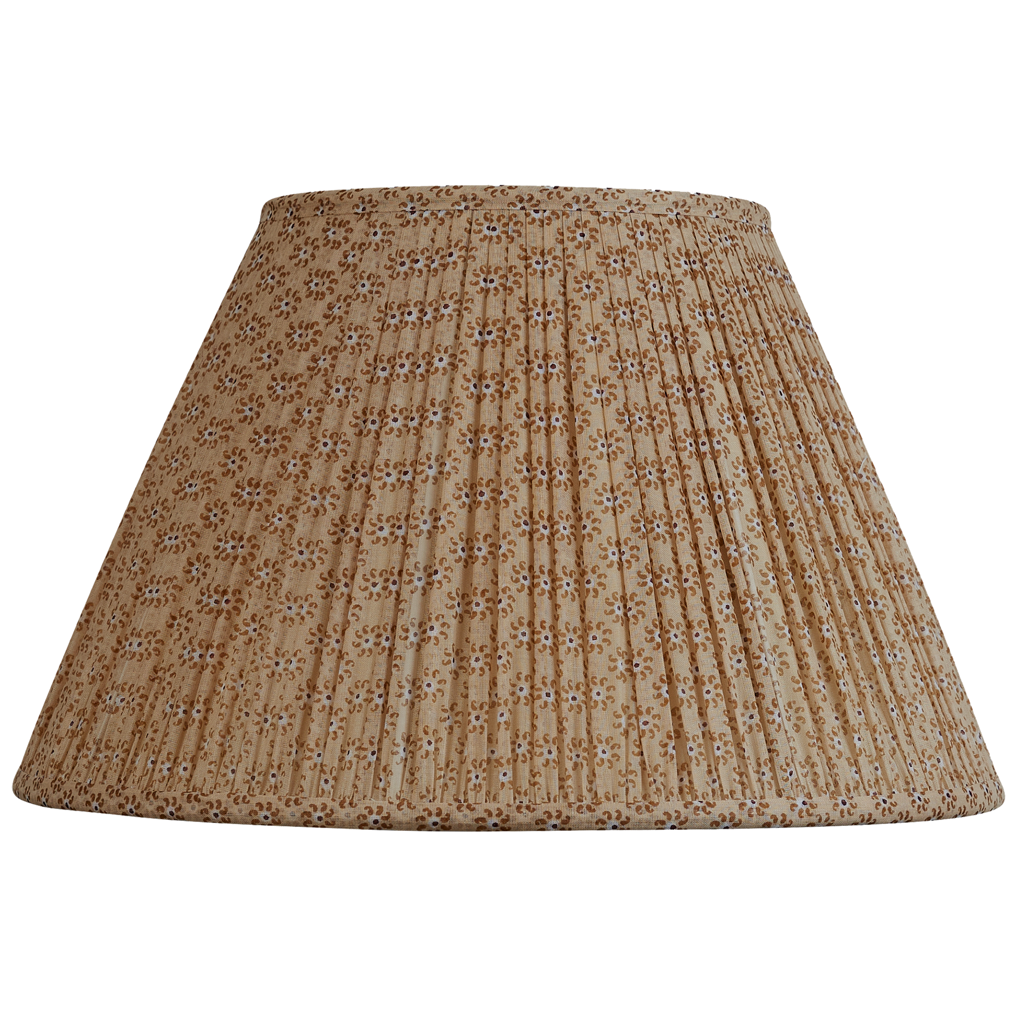 14 inch Caramel and brown sun design silk sari lampshade